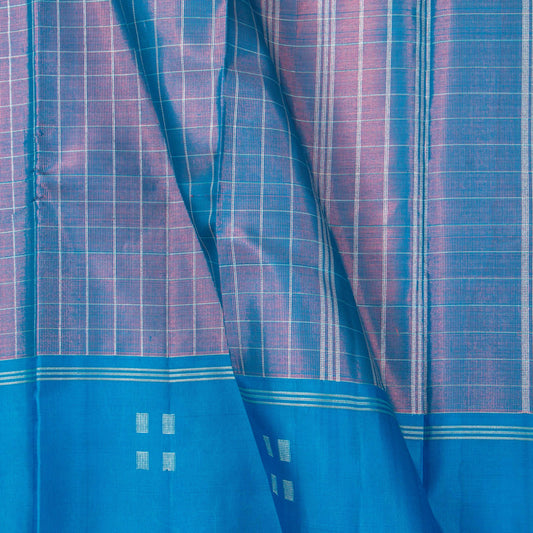 Blue And Magenta Dual Shade Kanchipuram Silk Saree For Wedding Wear PV NYC 1438 - - Panjavarnam PV NYC 1438