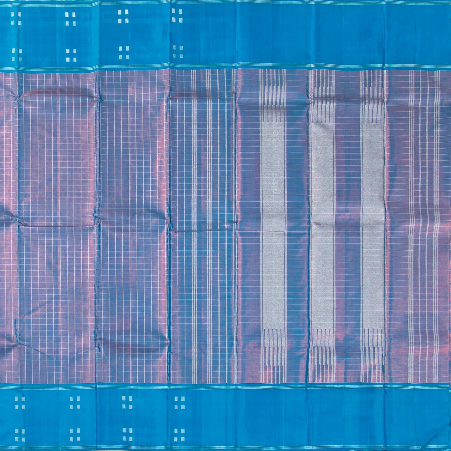 Blue And Magenta Dual Shade Kanchipuram Silk Saree For Wedding Wear PV NYC 1438 - - Panjavarnam PV NYC 1438