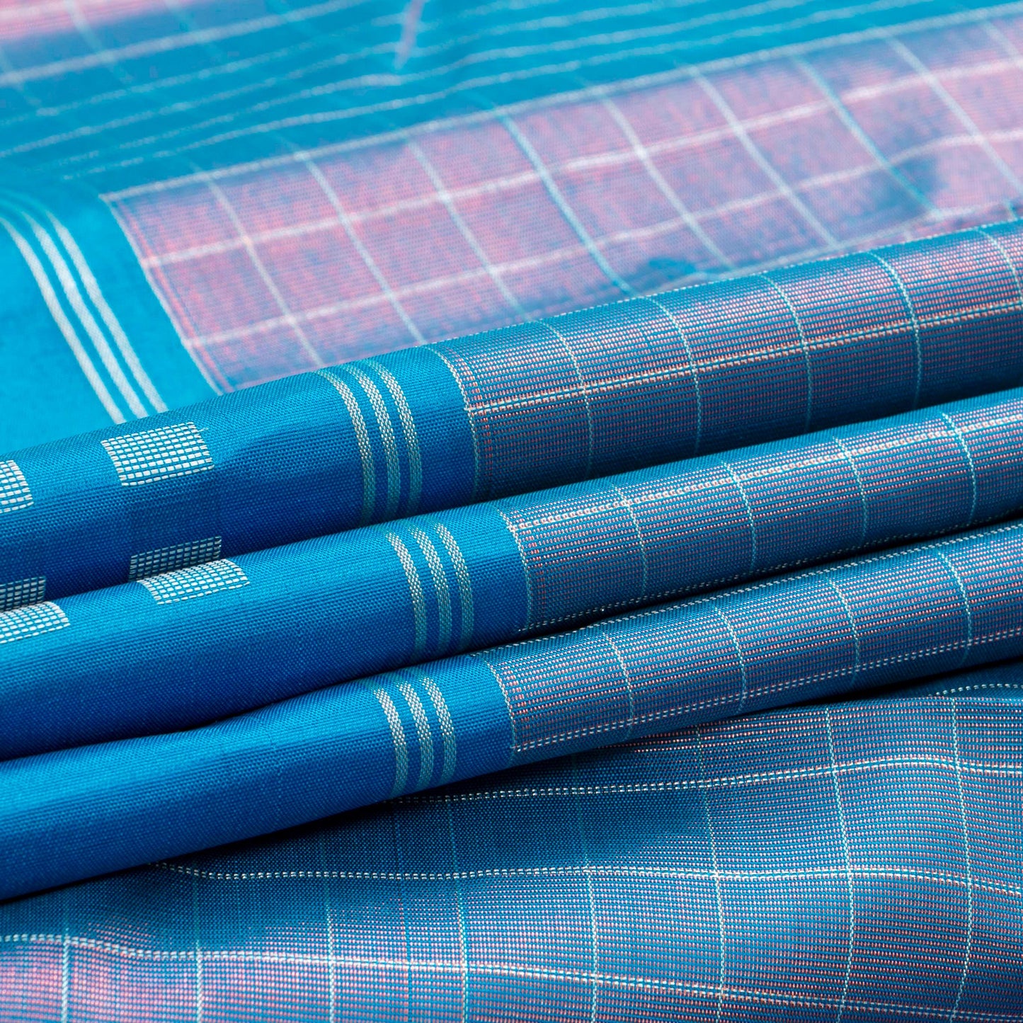Blue And Magenta Dual Shade Kanchipuram Silk Saree For Wedding Wear PV NYC 1438 - - Panjavarnam PV NYC 1438
