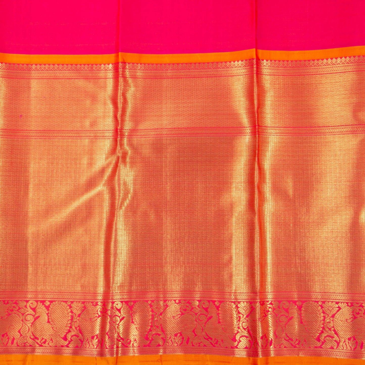 Blue And Orange Vanasingaram Kanchipuram Silk Saree For Wedding Wear PV NYC 1376 - Silk Sari - Panjavarnam PV NYC 1376