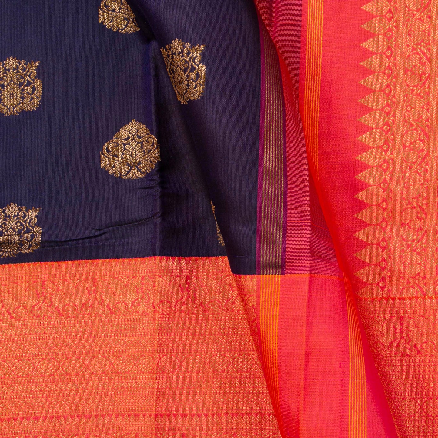 Blue And Pink Kanchipuram Silk Saree For Wedding Wear PV NYC 1573 - Silk Sari - Panjavarnam PV NYC 1573