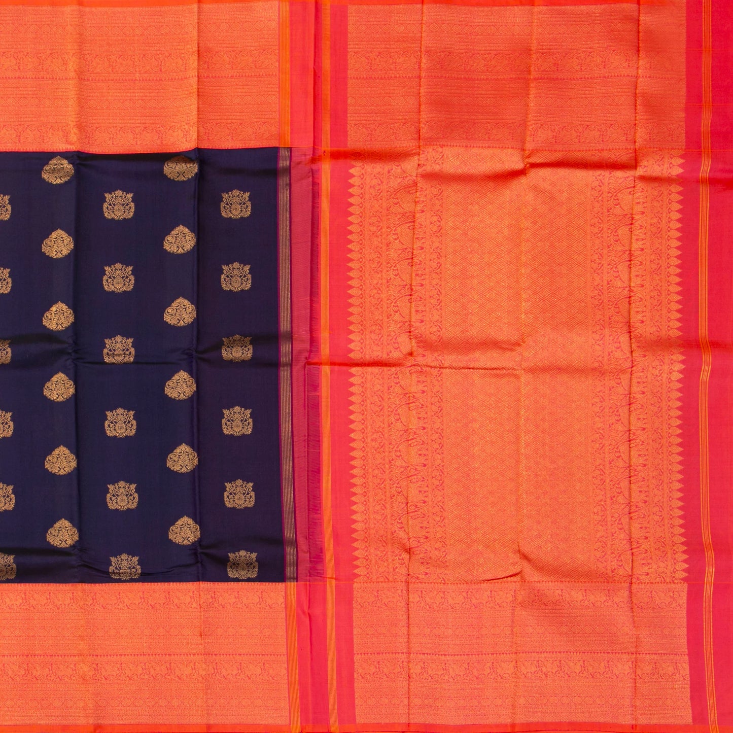 Blue And Pink Kanchipuram Silk Saree For Wedding Wear PV NYC 1573 - Silk Sari - Panjavarnam PV NYC 1573