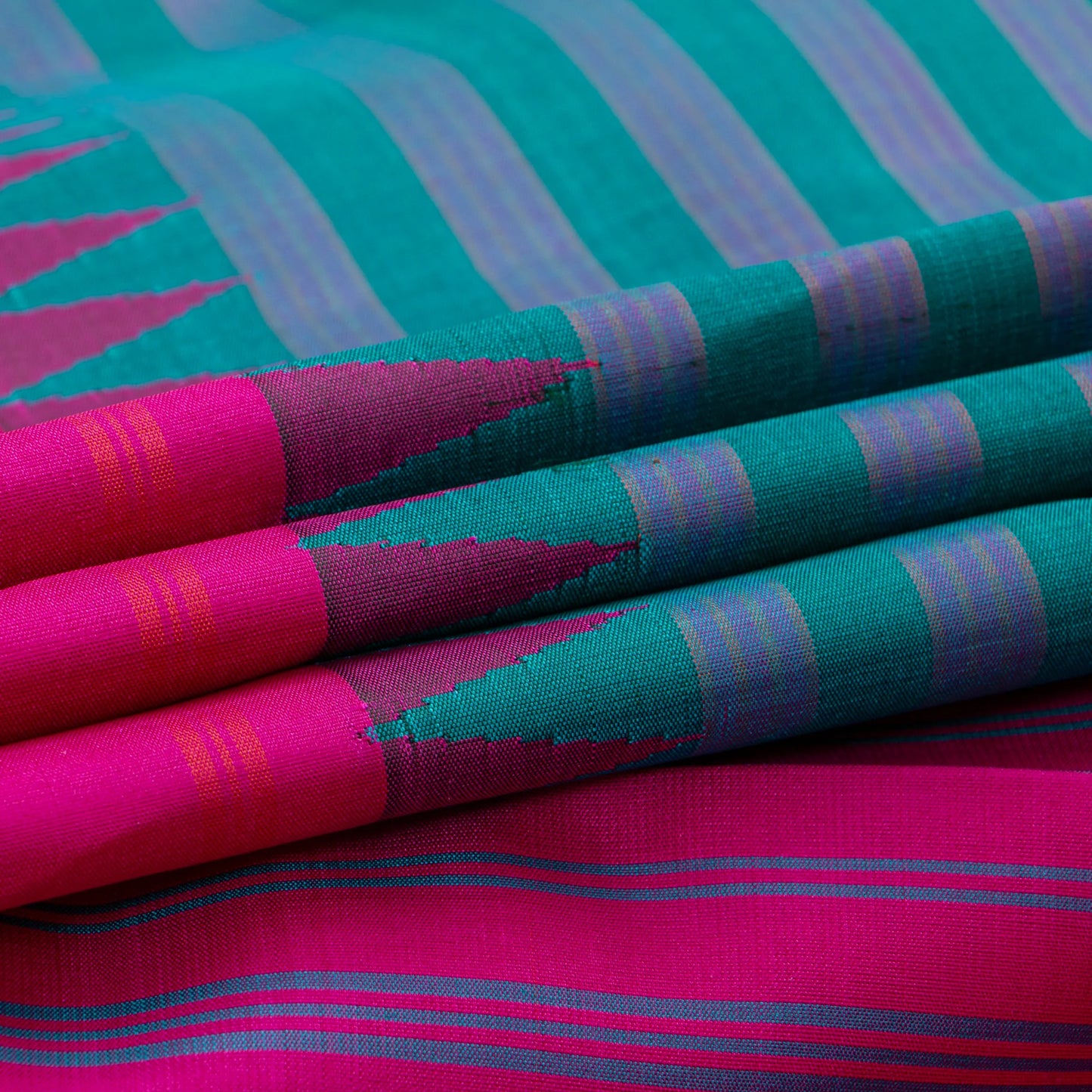 Blue And Pink Kanchipuram Silk Saree With No Zari For Office Wear PV RM NZ 480 - Silk Sari - Panjavarnam PV RM NZ 480