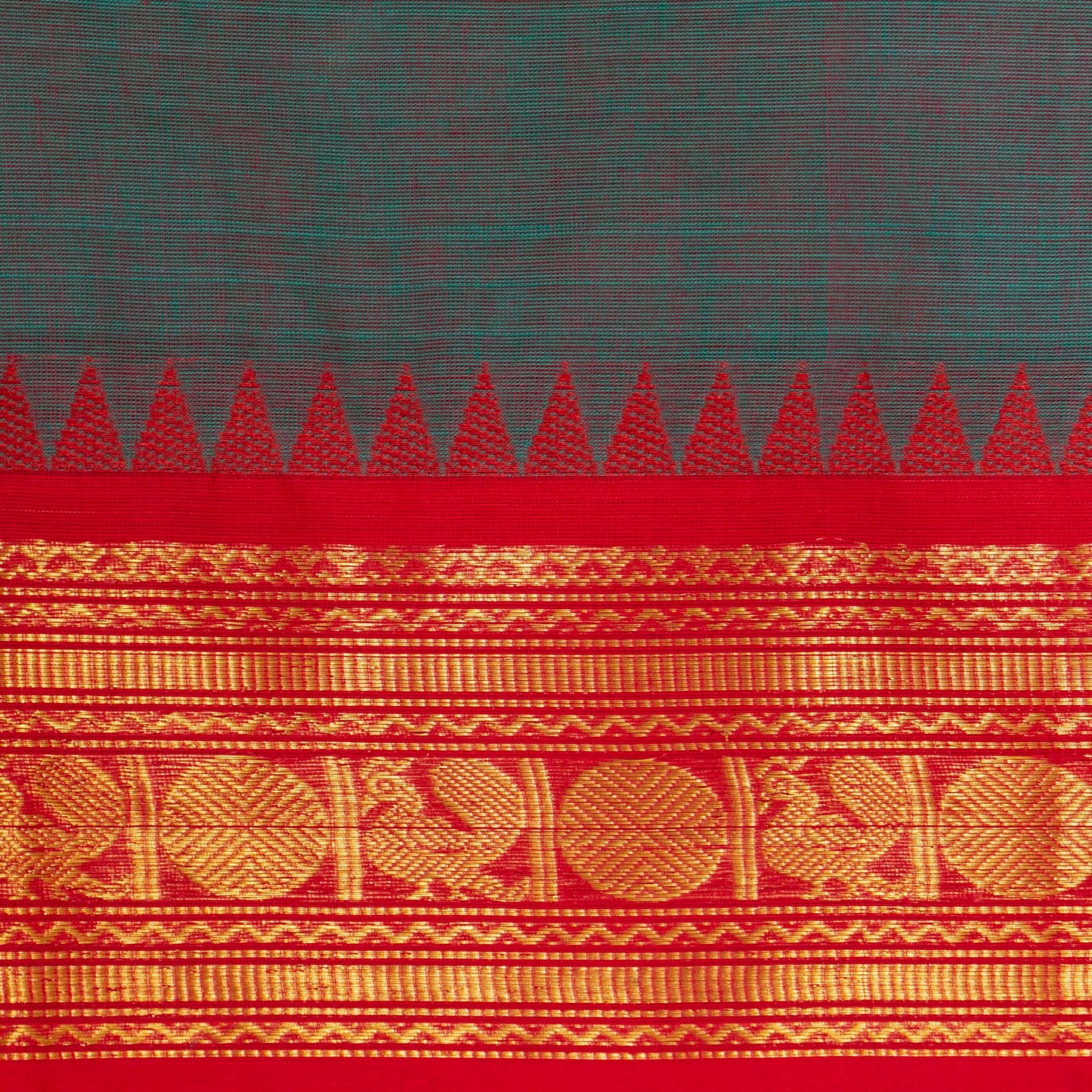 Blue Kanchi Cotton Saree Ganga Jamuna Border PV MM KC 191 - Cotton Saree - Panjavarnam PV MM KC 191