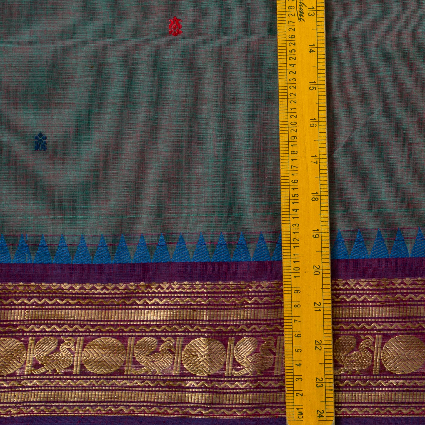 Blue Kanchi Cotton Saree Ganga Jamuna Border PV MM KC 191 - Cotton Saree - Panjavarnam PV MM KC 191