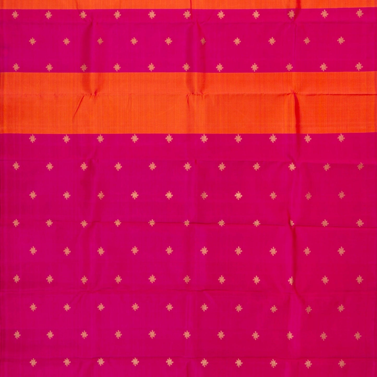 Borderless Pink And Orange Kanchipuram Silk Saree For Wedding Wear PV NYC 1288 - Silk Sari - Panjavarnam PV NYC 1288