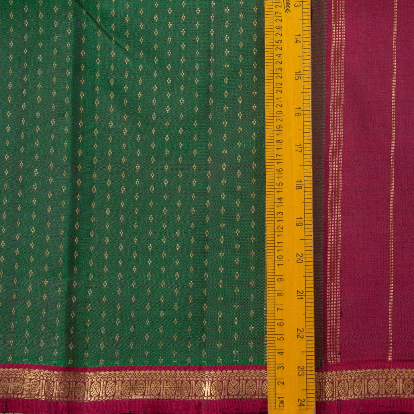 Bottle Green And Magenta Kanjivaram Silk Saree With Short Border For Festive Wear PV NYC 1176 - Silk Sari - Panjavarnam PV NYC 1176