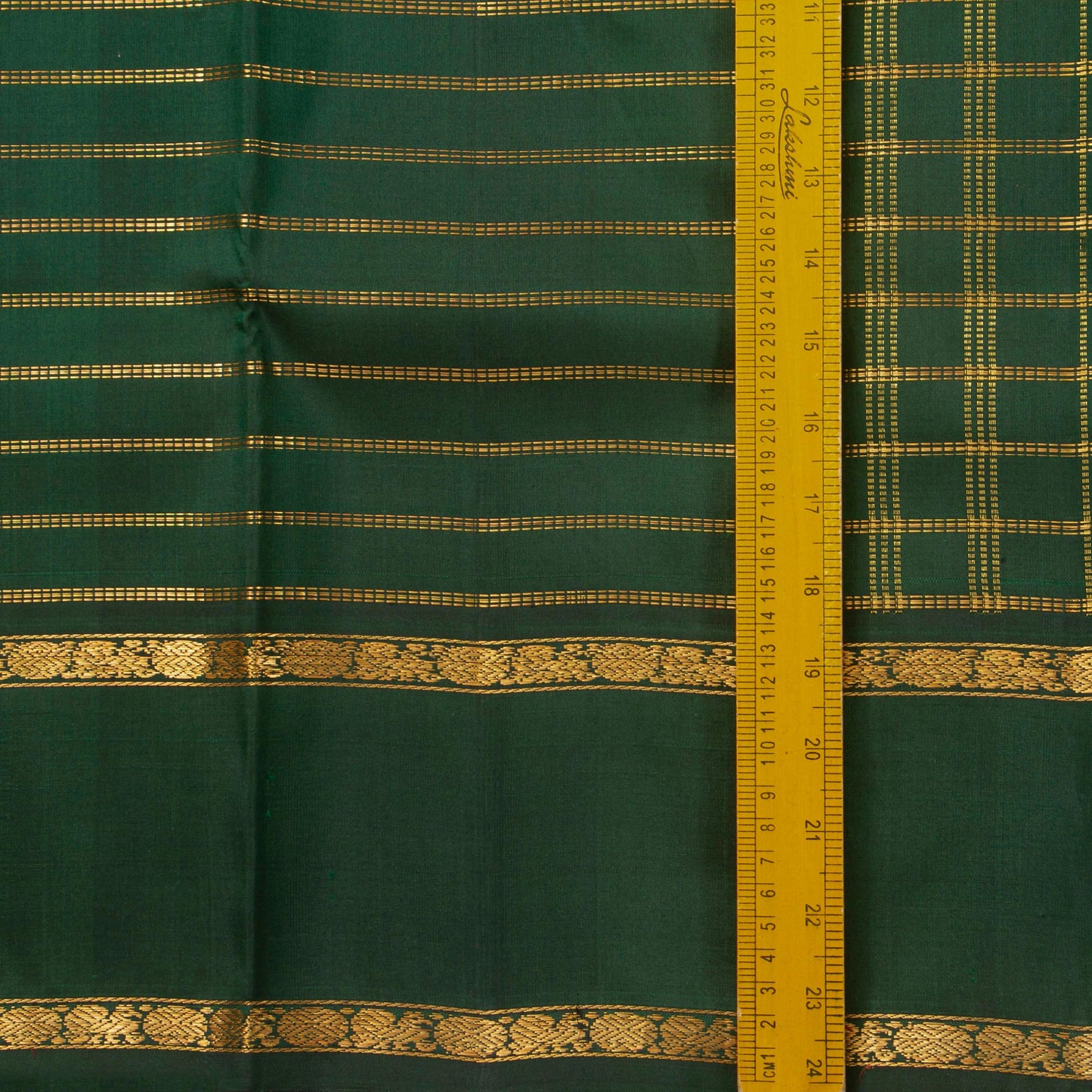 Bottle Green Kanchipuram Silk Saree With Contrast Blouse For Wedding Wear PV NYC 1292 - Silk Sari - Panjavarnam PV NYC 1292