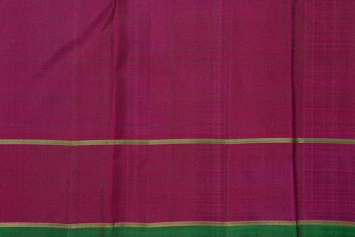 Brown And Magenta Kanchipuram Silk Saree With Small Border Handwoven Pure Silk For Festive Wear PV NYC 1003 - Silk Sari - Panjavarnam PV NYC 1003