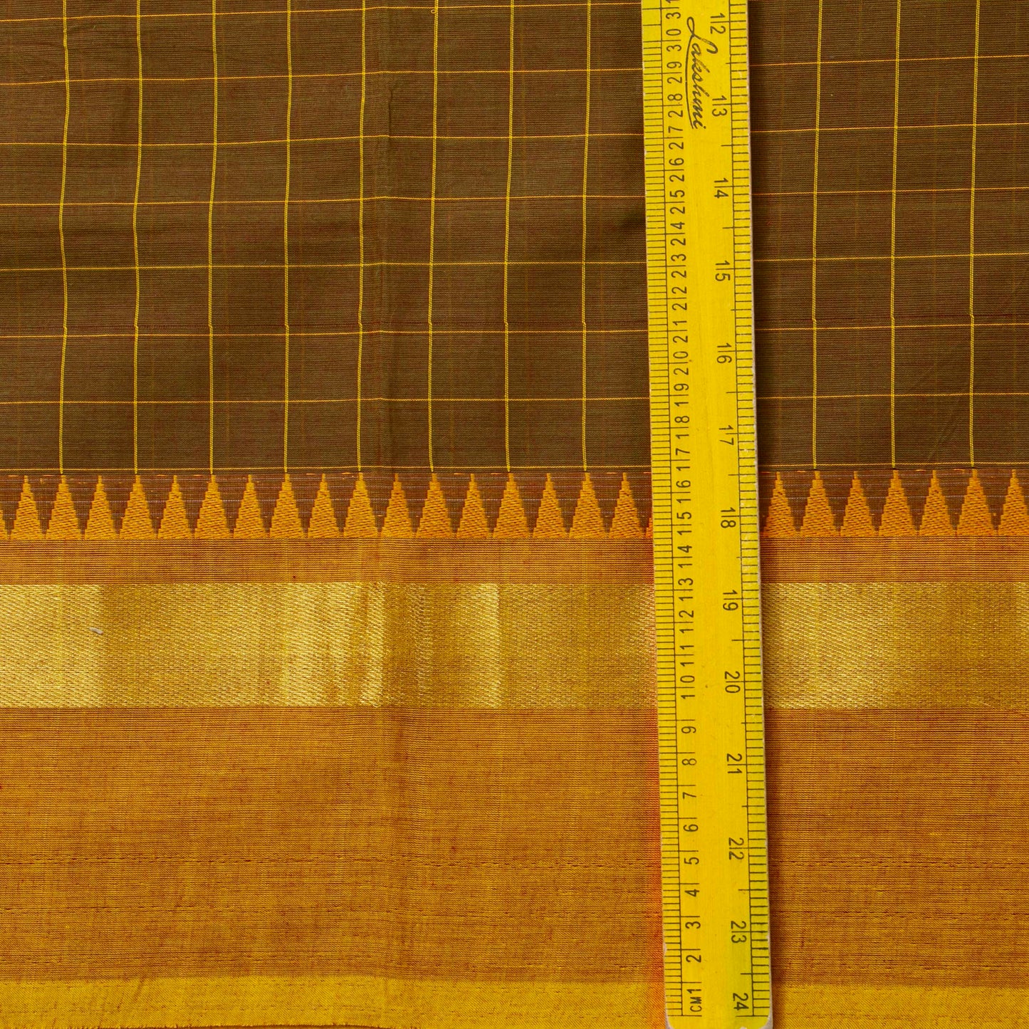 Brown And Mustard Kanchi Cotton Saree PV MM KC 146 - Cotton Saree - Panjavarnam PV MM KC 146