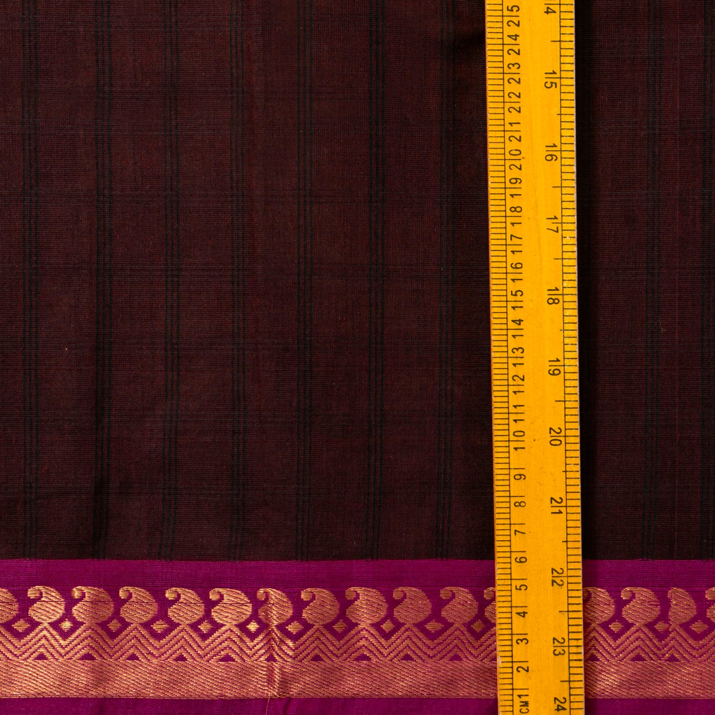 Brown And Pink Kanchi Cotton Saree PV MM KC 138 - Cotton Saree - Panjavarnam PV MM KC 138