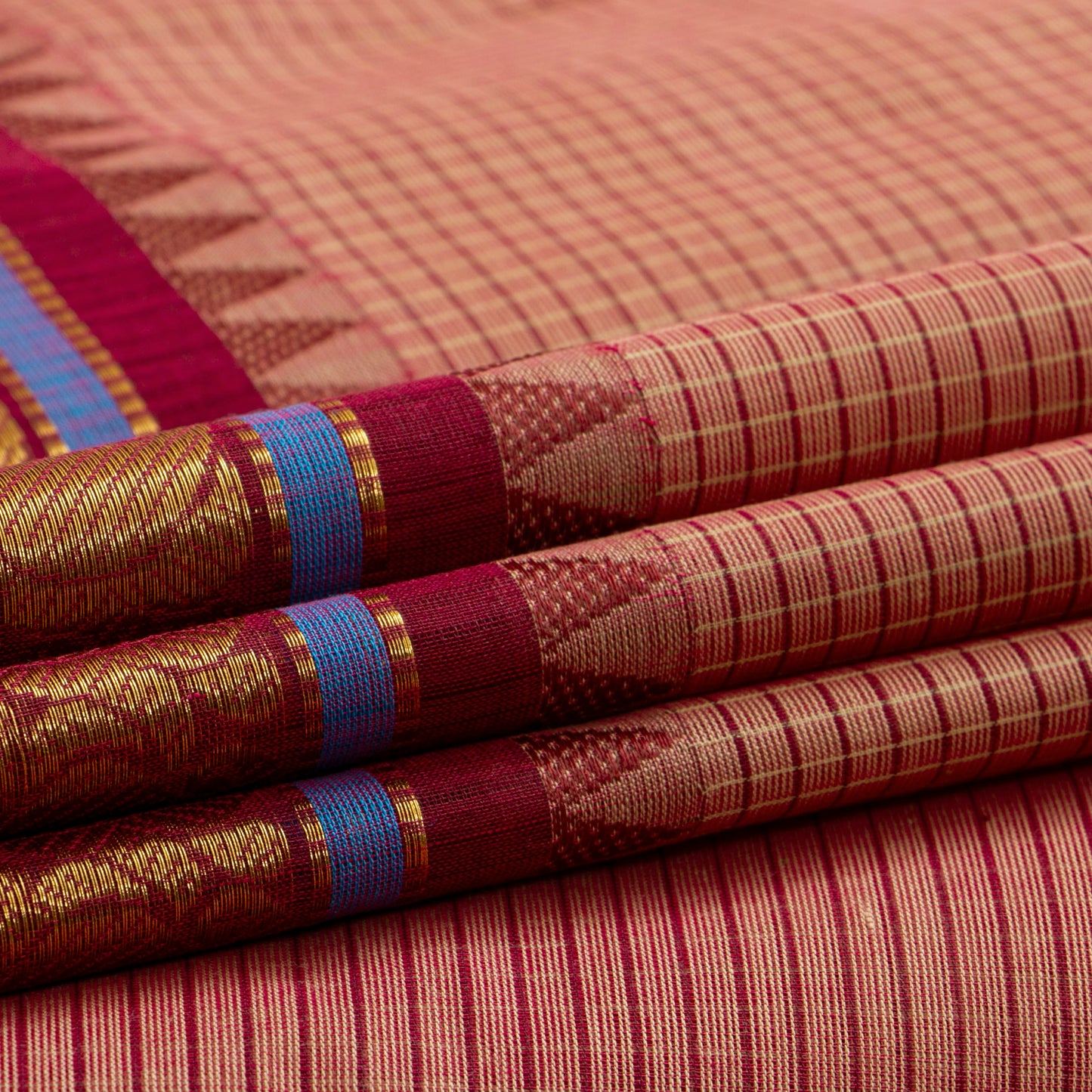Gheva And Maroon Kanchi Cotton Saree PV MM KC 297 - Cotton Saree - Panjavarnam PV MM KC 297