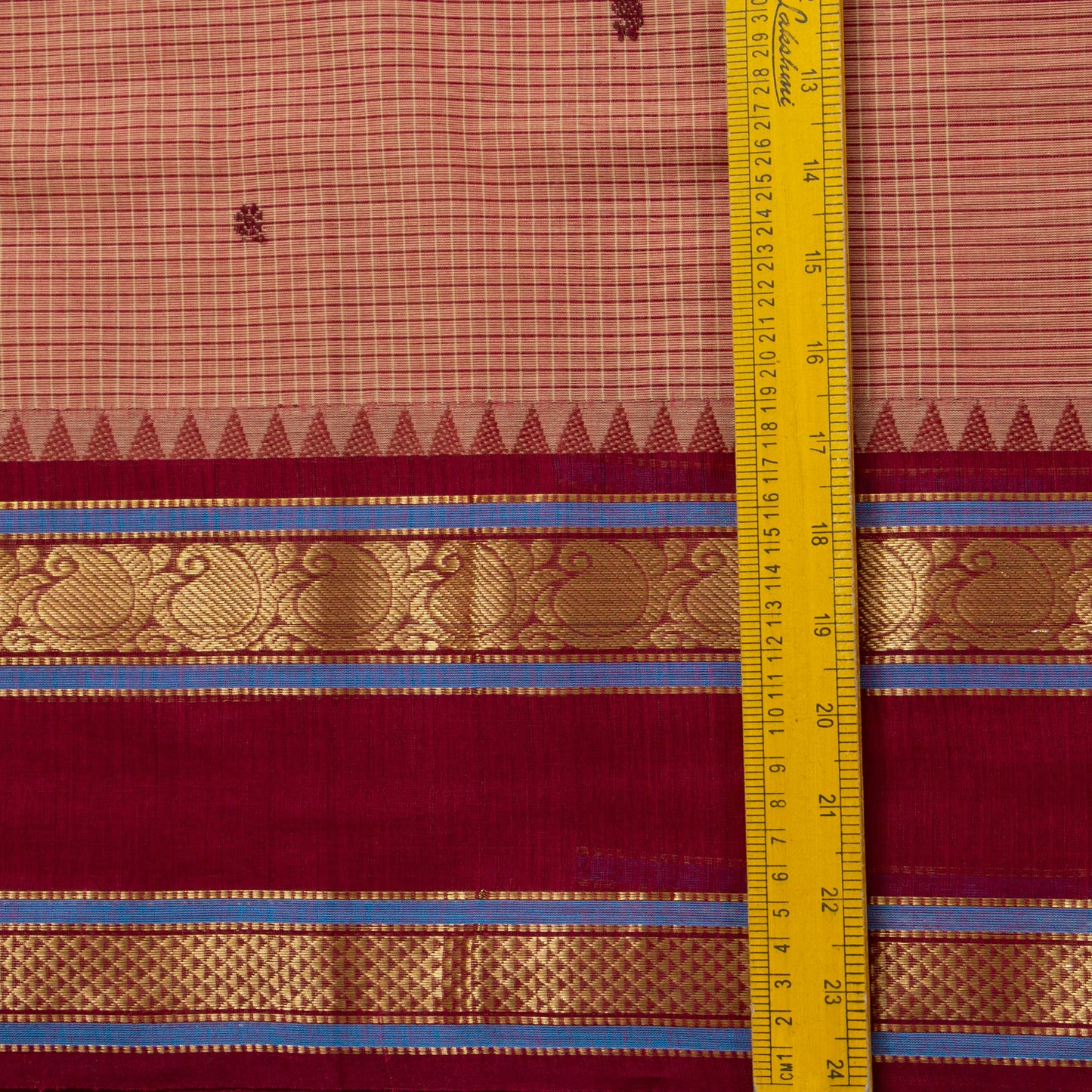 Gheva And Maroon Kanchi Cotton Saree PV MM KC 297 - Cotton Saree - Panjavarnam PV MM KC 297