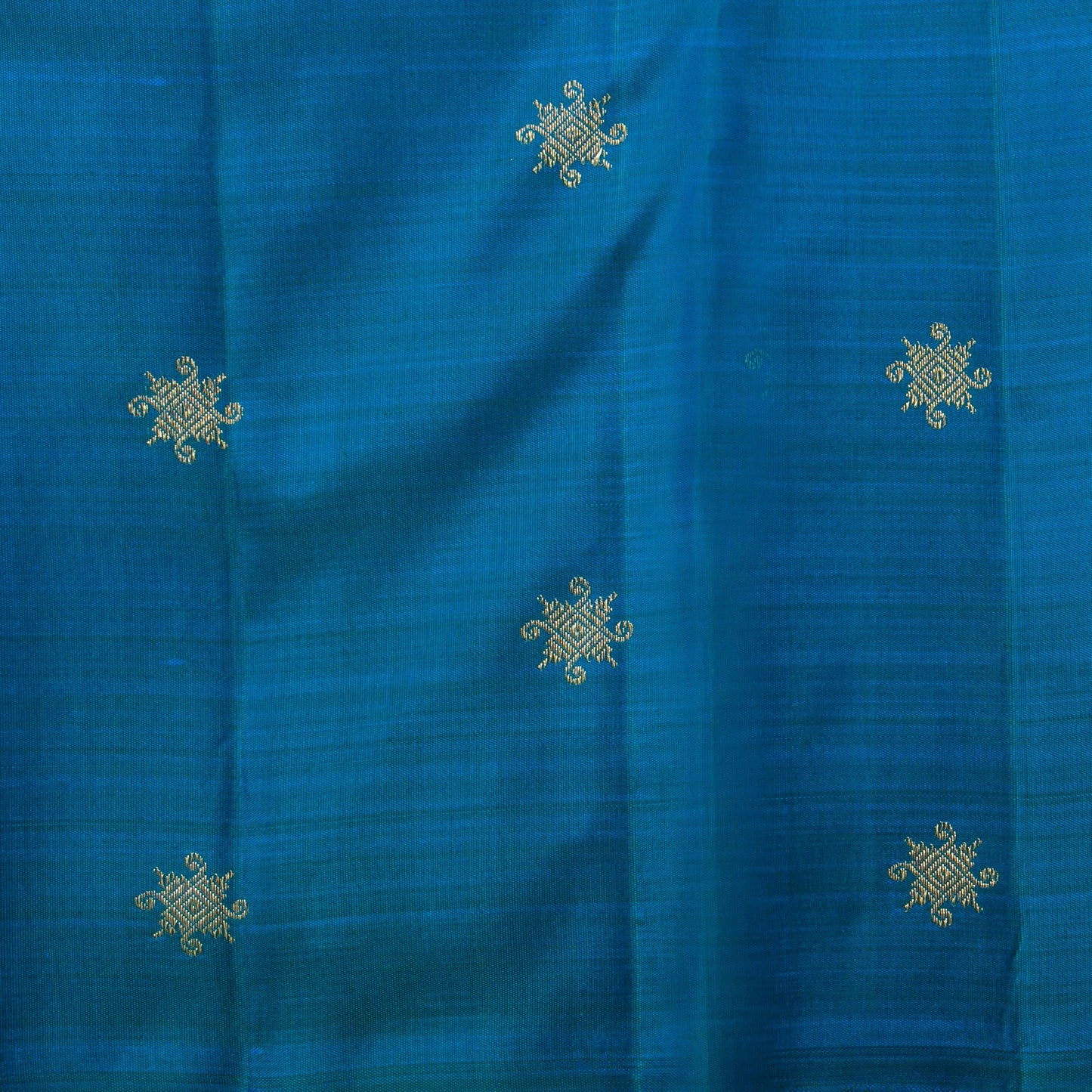 Green And Blue Kanchipuram Silk Saree Borderless For Festive Wear PV RSP 229 - Silk Sari - Panjavarnam PV NYC 229