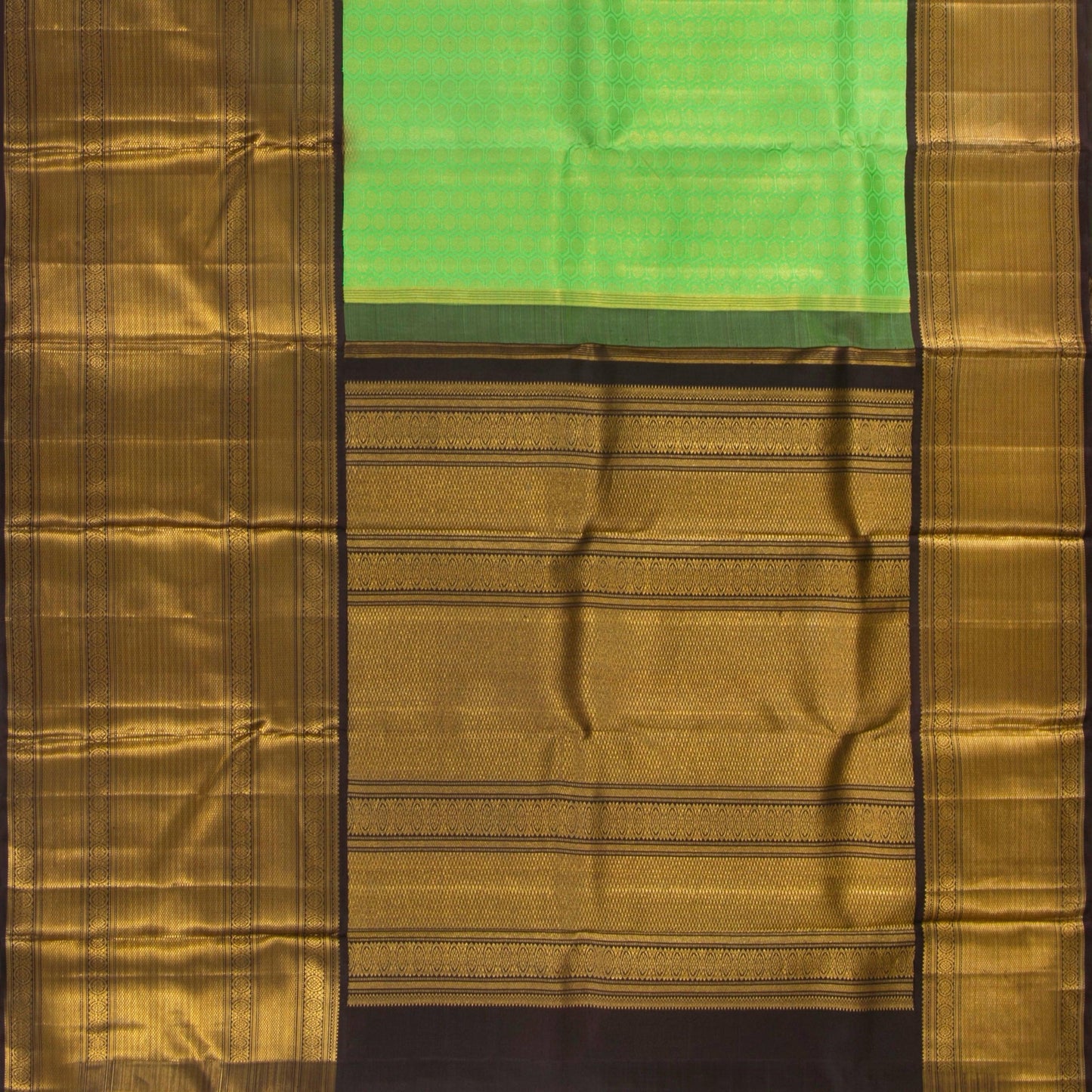 Green And Brown Kanchipuram Silk Saree For Wedding Wear PV NYC 1368 - Silk Sari - Panjavarnam PV NYC 1368