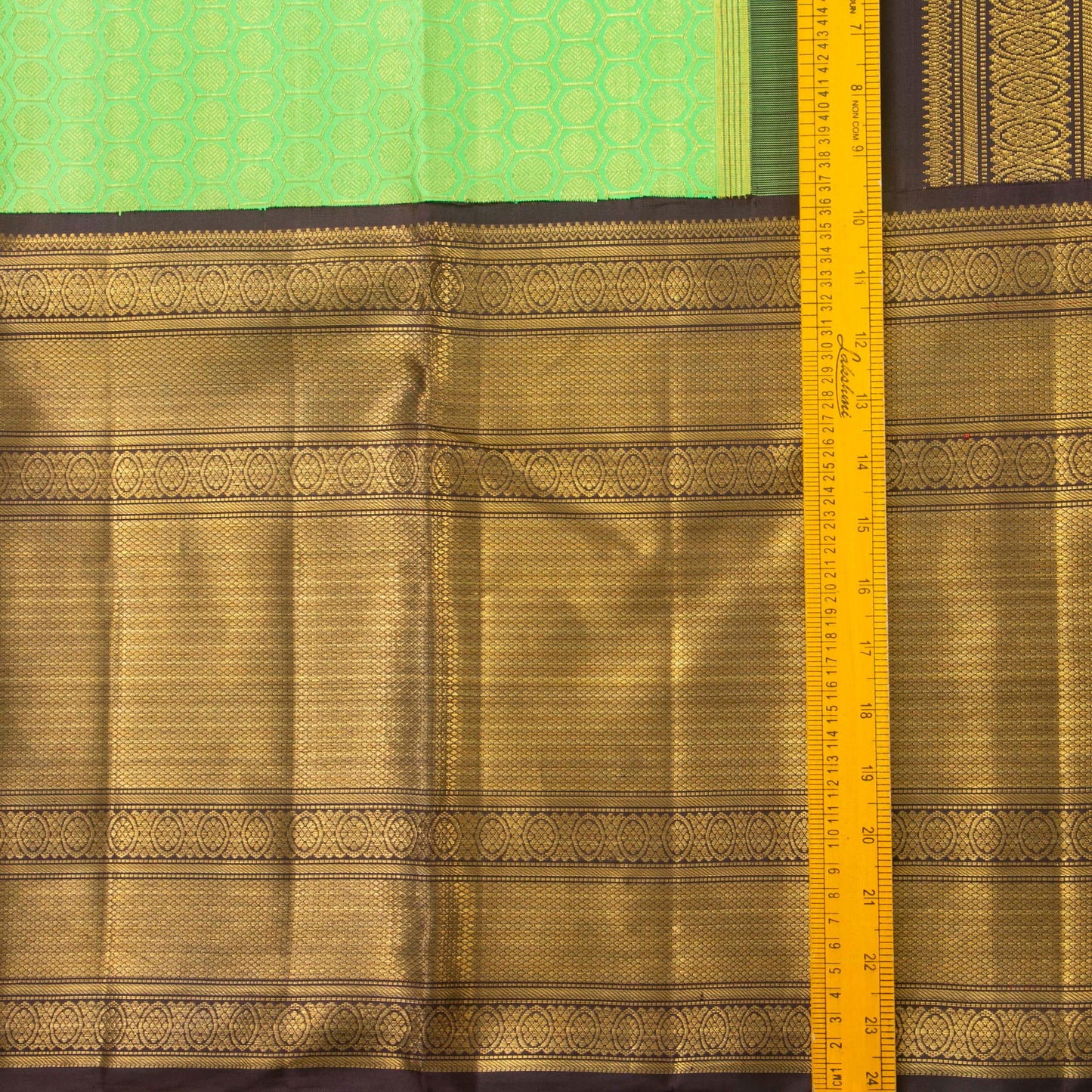 Green And Brown Kanchipuram Silk Saree For Wedding Wear PV NYC 1368 - Silk Sari - Panjavarnam PV NYC 1368