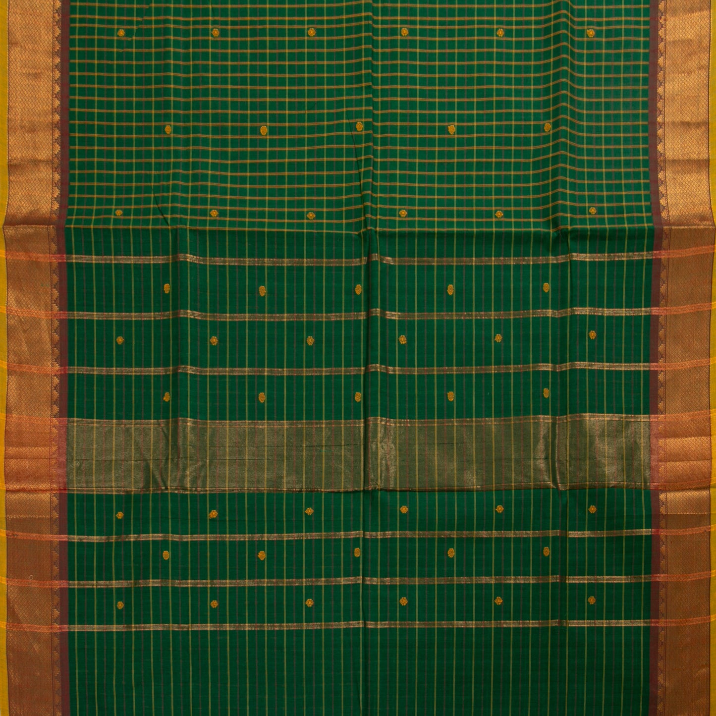 Green And Maroon Kanchi Cotton Saree PV MM KC 288 - Cotton Saree - Panjavarnam PV MM KC 288