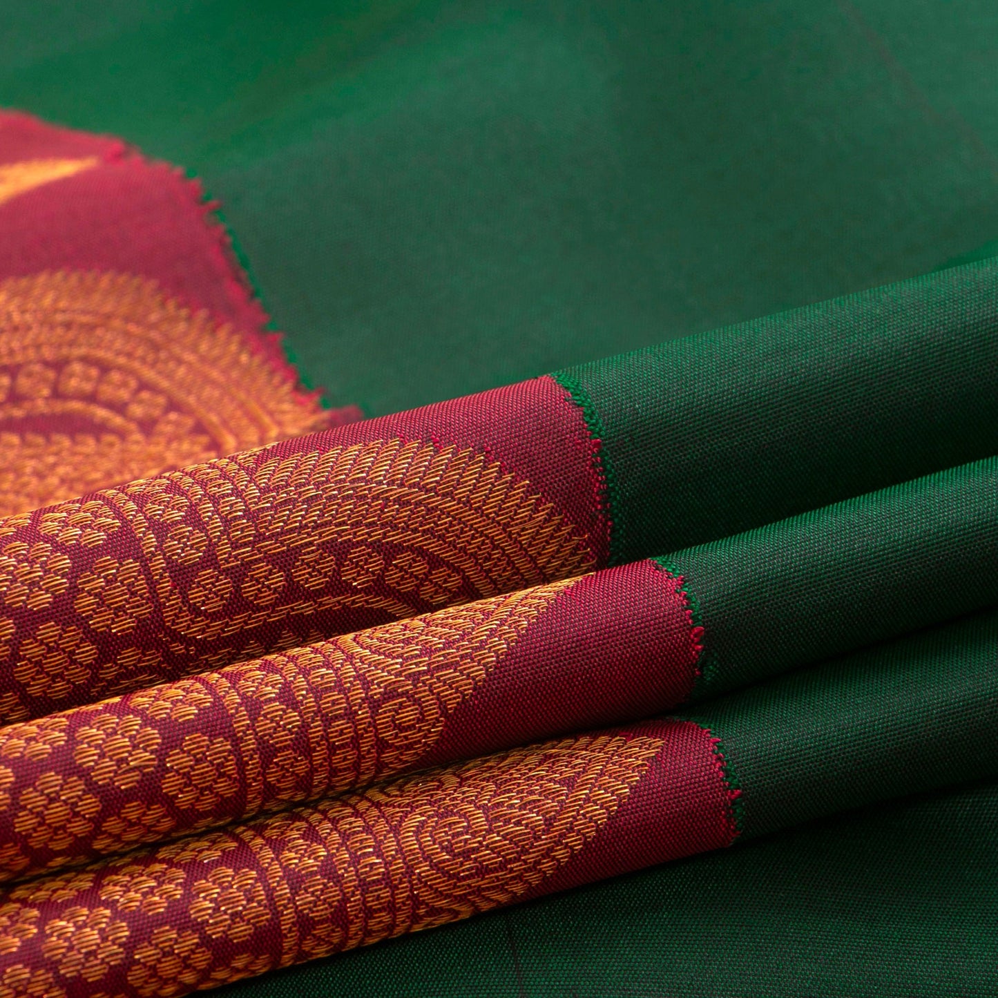 Green And Maroon Kanchipuram Silk Saree For Festive Wear PV NYC 1317 - Silk Sari - Panjavarnam PV NYC 1317