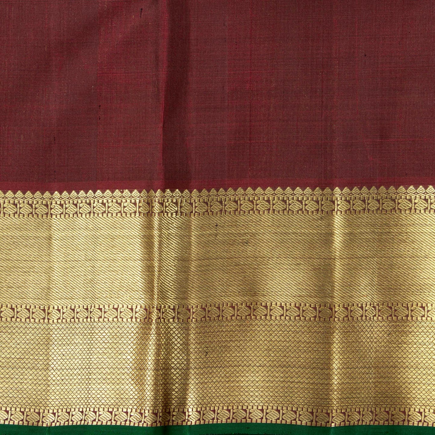 Green And Maroon Kanchipuram Silk Saree For Wedding Wear PV NYC 1445 - Silk Sari - Panjavarnam PV NYC 1445