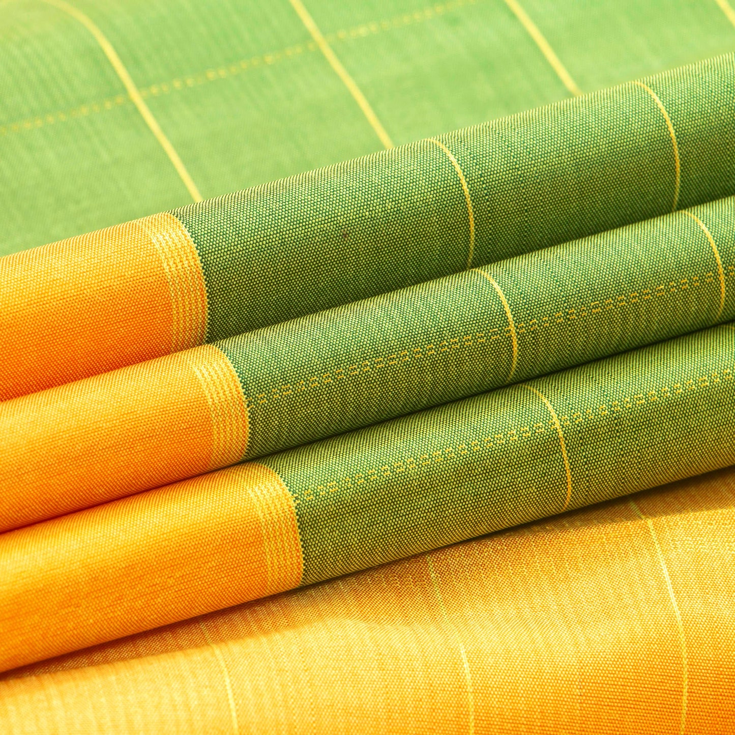 Green And Orange Kanchipuram Silk Saree For Wedding Wear PV NYC 1410 - Silk Sari - Panjavarnam PV NYC 1410