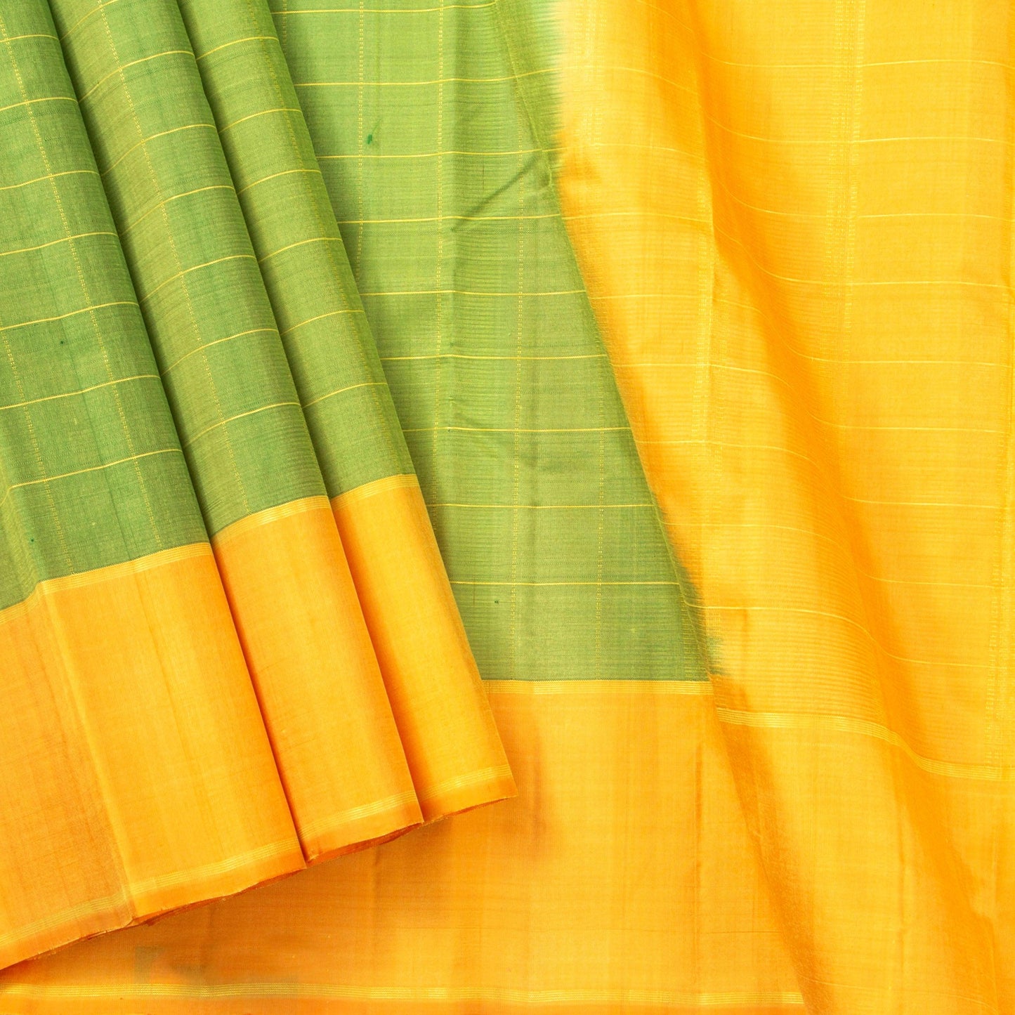 Green And Orange Kanchipuram Silk Saree For Wedding Wear PV NYC 1410 - Silk Sari - Panjavarnam PV NYC 1410