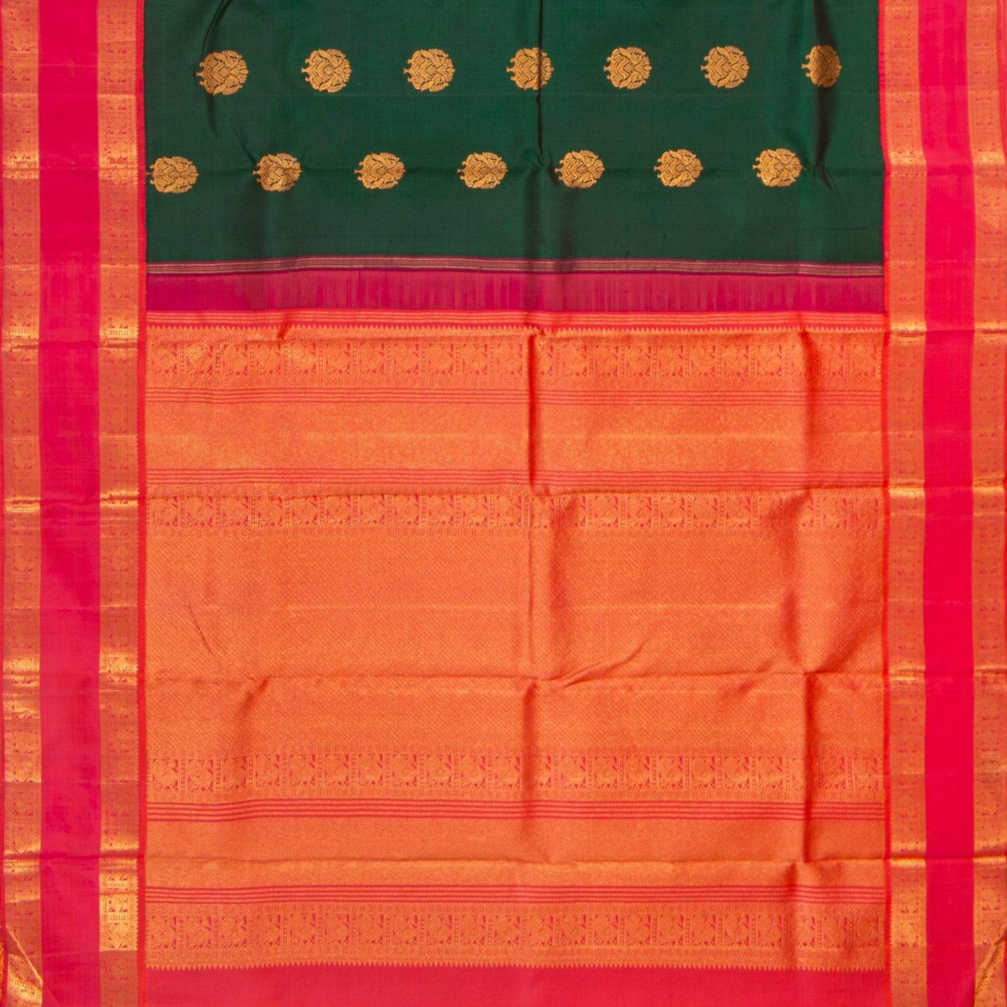 Green And Pink Kanchipuram Silk Saree For Festive Wear PV NYC 1281 - Silk Sari - Panjavarnam PV NYC 1281