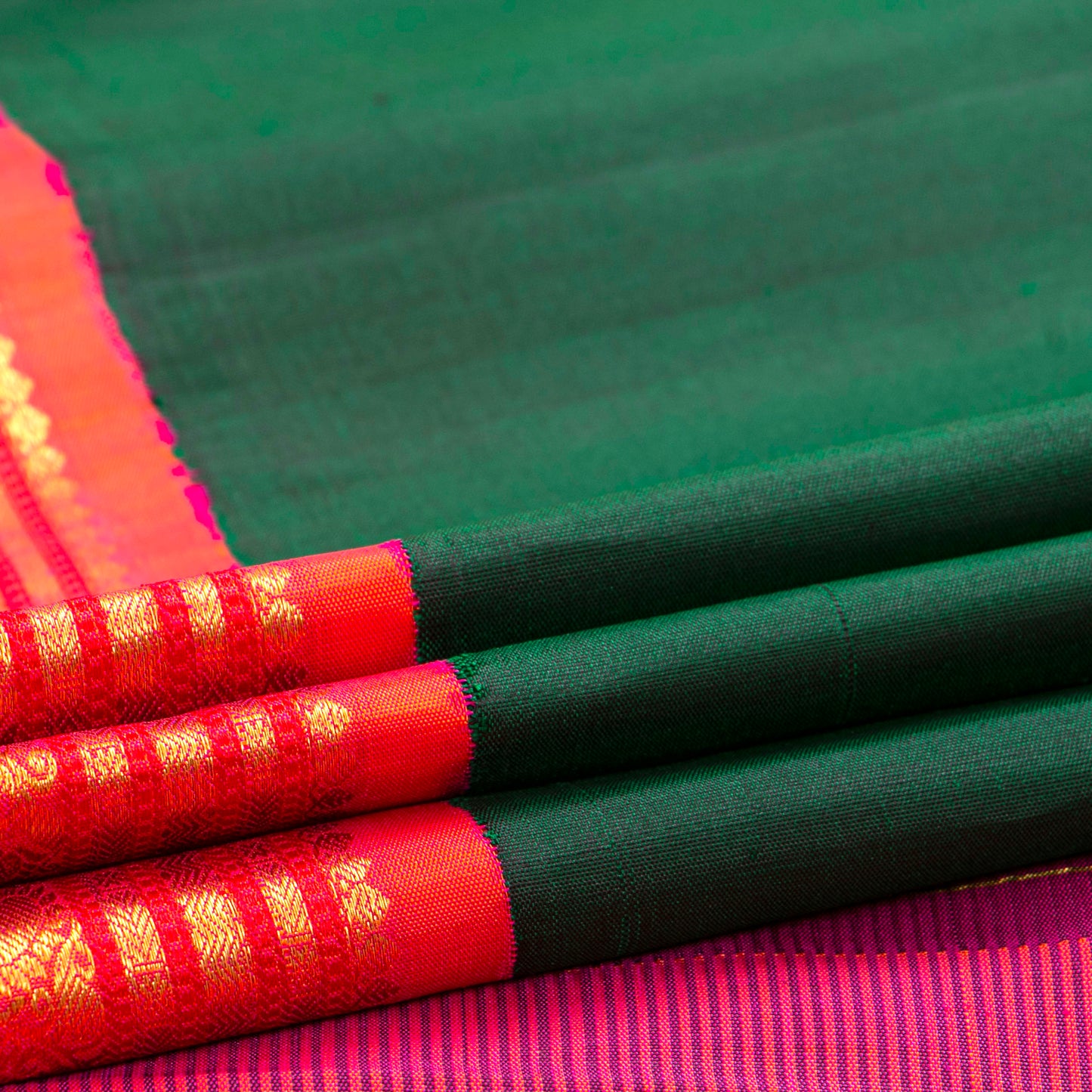 Green And Pink Kanchipuram Silk Saree For Festive Wear PV NYC 1447 - Silk Sari - Panjavarnam PV NYC 1447
