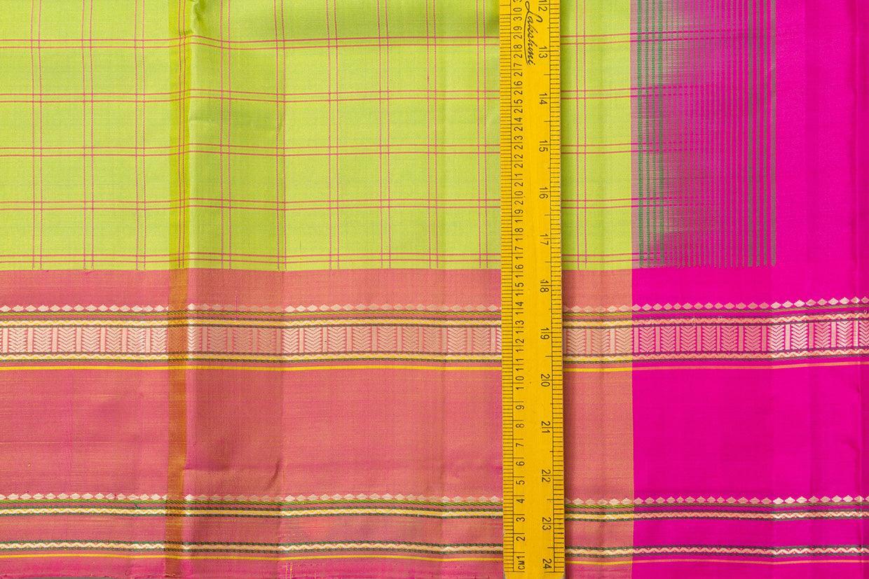 Green And Pink Kanchipuram Silk Saree Light Weight For Festive Wear PV KNN 224 - Silk Sari - Panjavarnam PV KNN 224