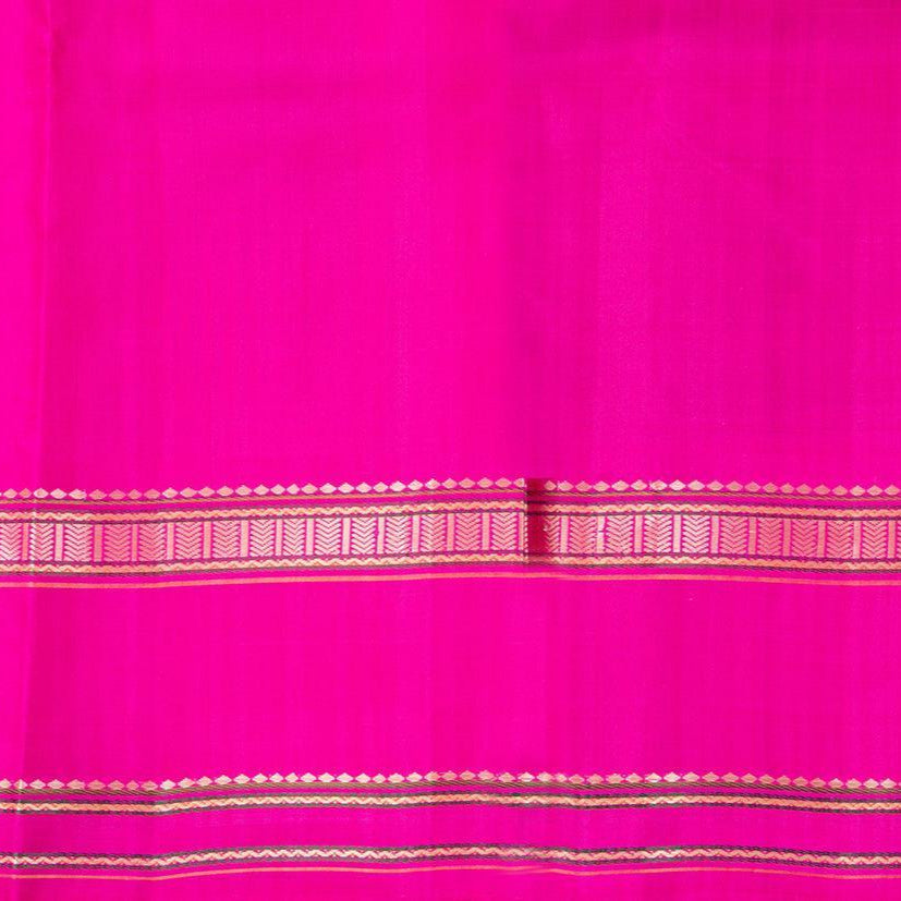 Green And Pink Kanchipuram Silk Saree Light Weight For Festive Wear PV KNN 224 - Silk Sari - Panjavarnam PV KNN 224
