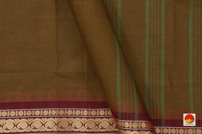 Green And Red Chettinad Cotton Saree For Casual Wear PV CC 139 - Cotton Saree - Panjavarnam