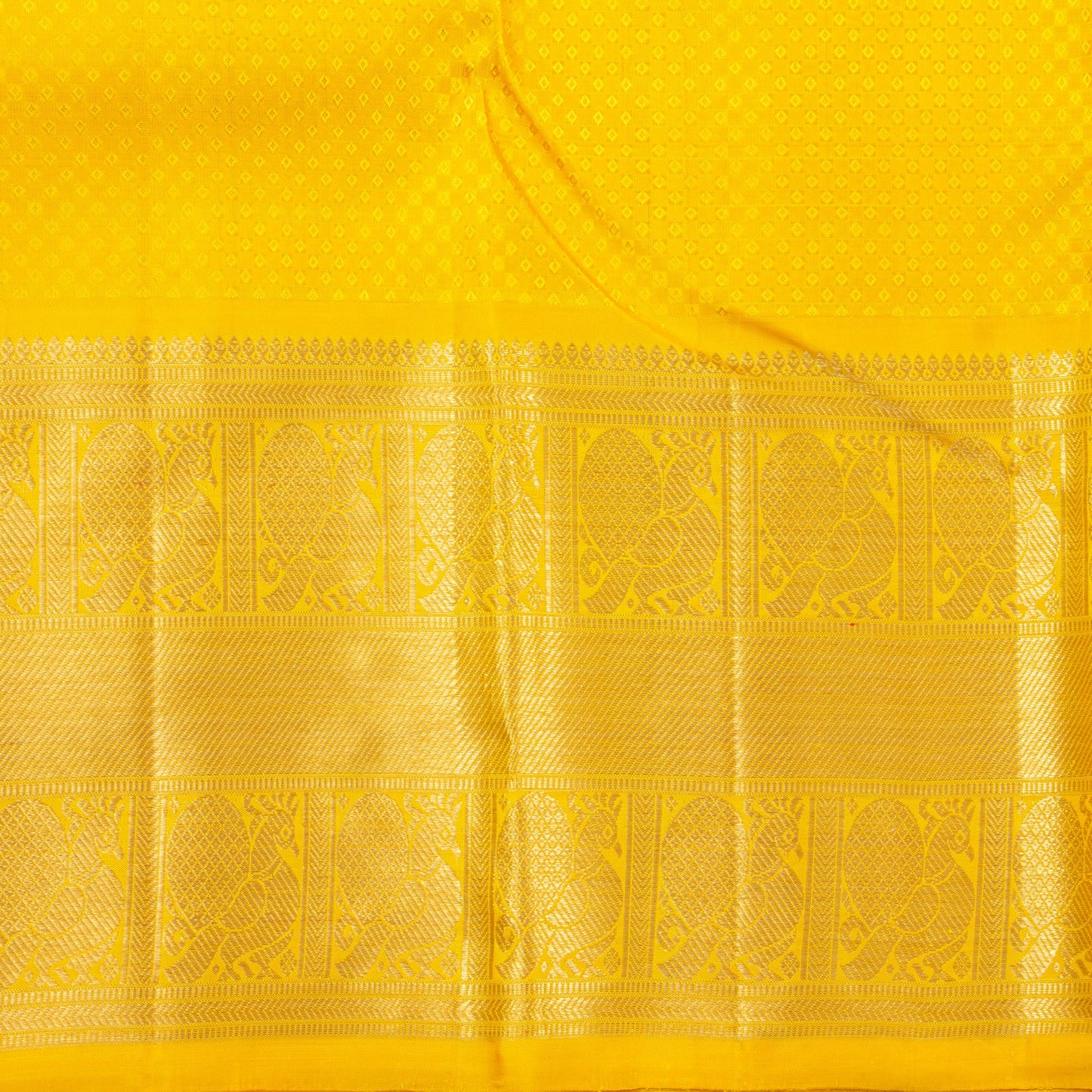 Green And Yellow Kanchipuram Silk Saree For Wedding Wear PV NYC 1381 - Silk Sari - Panjavarnam PV NYC 1381