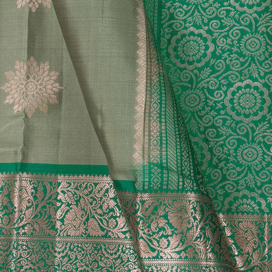 Green Handwoven Soft Silk Saree Pure Silk For Festive Wear PV KU 106 - Silk Sari - Panjavarnam PV KU 106