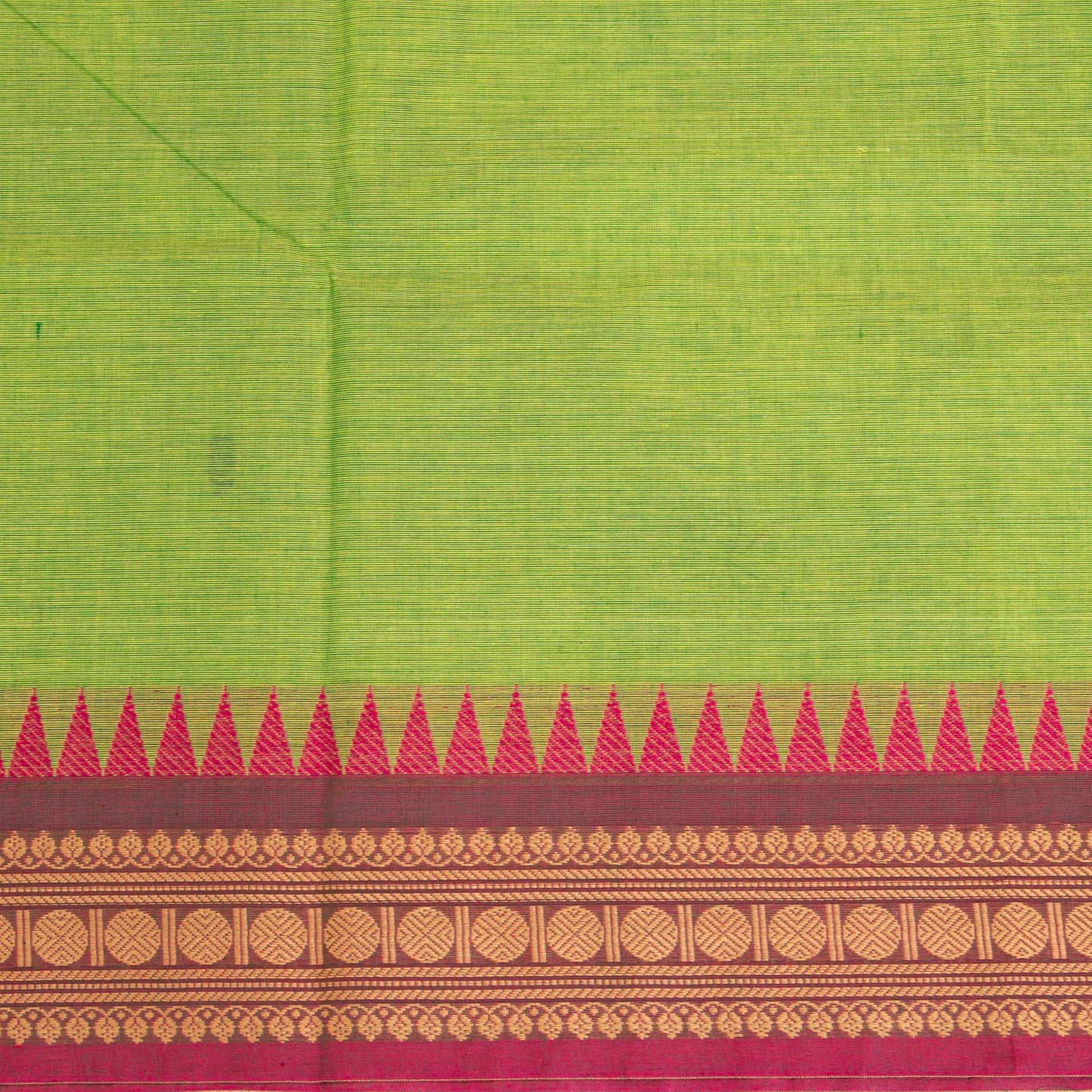 Green Kanchi Cotton Saree Ganga Jamuna Border PV MM KC 192 - Cotton Saree - Panjavarnam PV MM KC 192