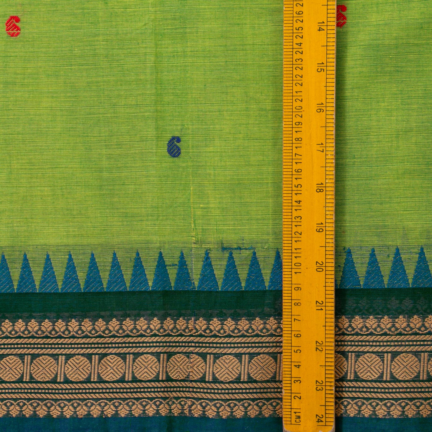 Green Kanchi Cotton Saree Ganga Jamuna Border PV MM KC 192 - Cotton Saree - Panjavarnam PV MM KC 192