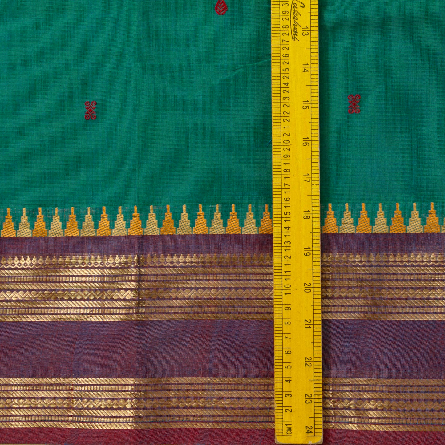 Green Kanchi Cotton Saree Ganga Jamuna Border PV MM KC 207 - Cotton Saree - Panjavarnam PV MM KC 207