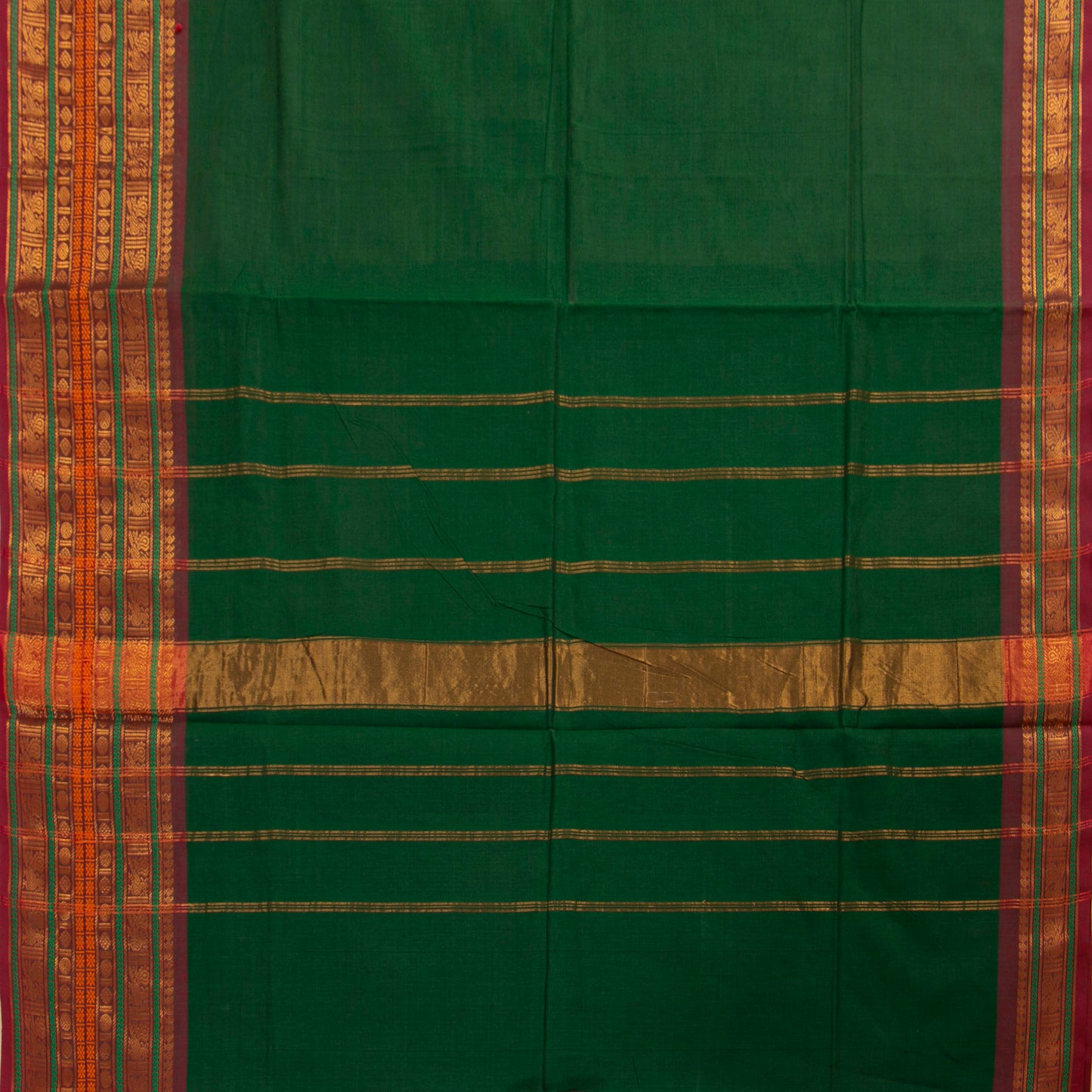 Green Kanchi Cotton Saree PV MM KC 112 - Cotton Saree - Panjavarnam PV MM KC 112