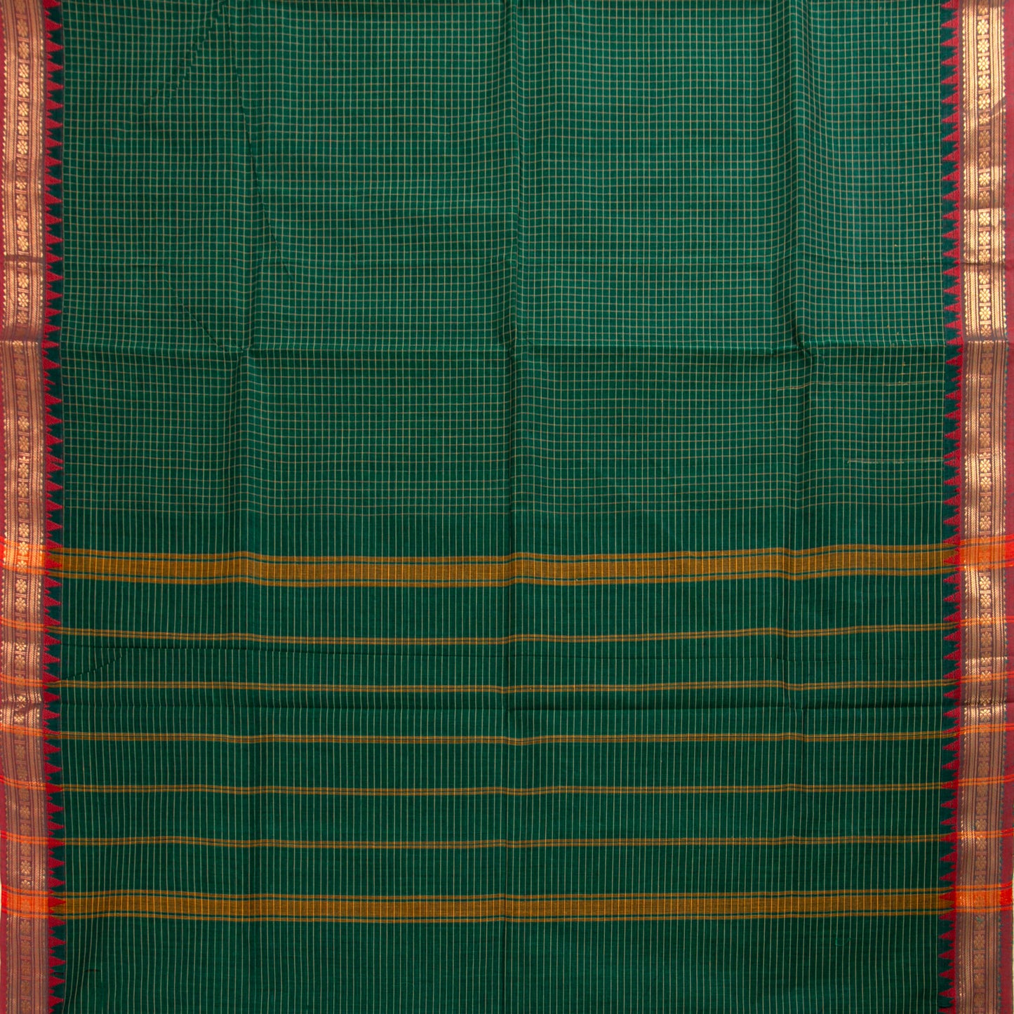 Green Kanchi Cotton Saree PV MM KC 147 - Cotton Saree - Panjavarnam PV MM KC 147