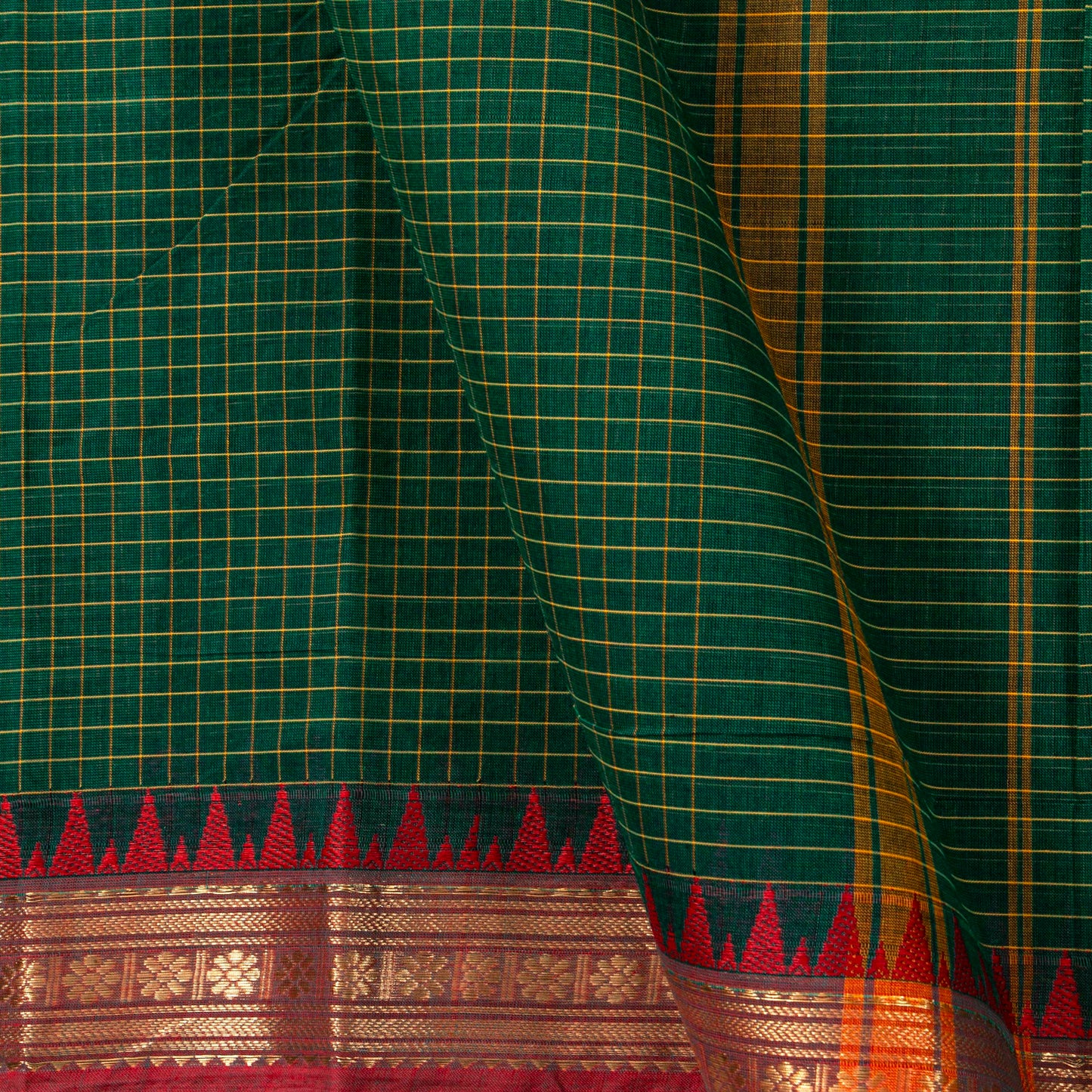 Green Kanchi Cotton Saree PV MM KC 147 - Cotton Saree - Panjavarnam PV MM KC 147