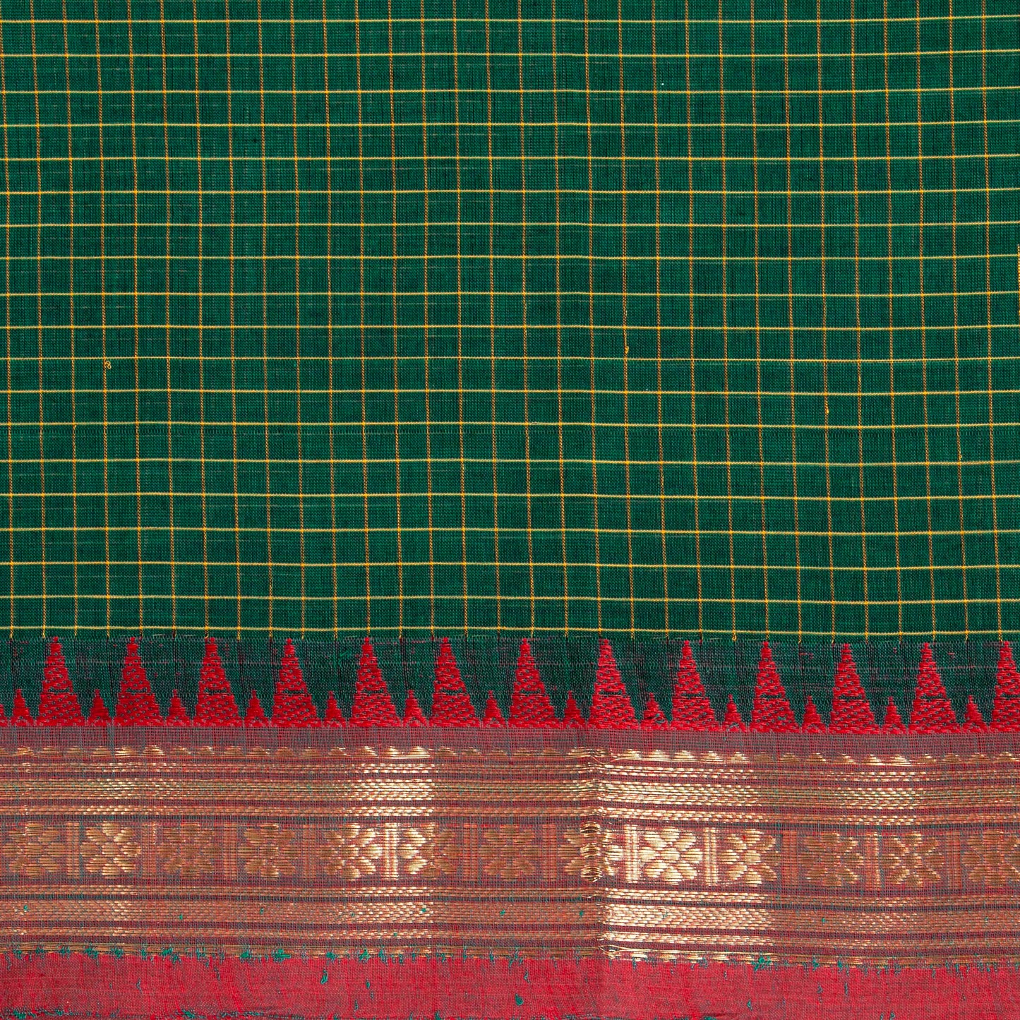 Green Kanchi Cotton Saree PV MM KC 147 - Cotton Saree - Panjavarnam PV MM KC 147