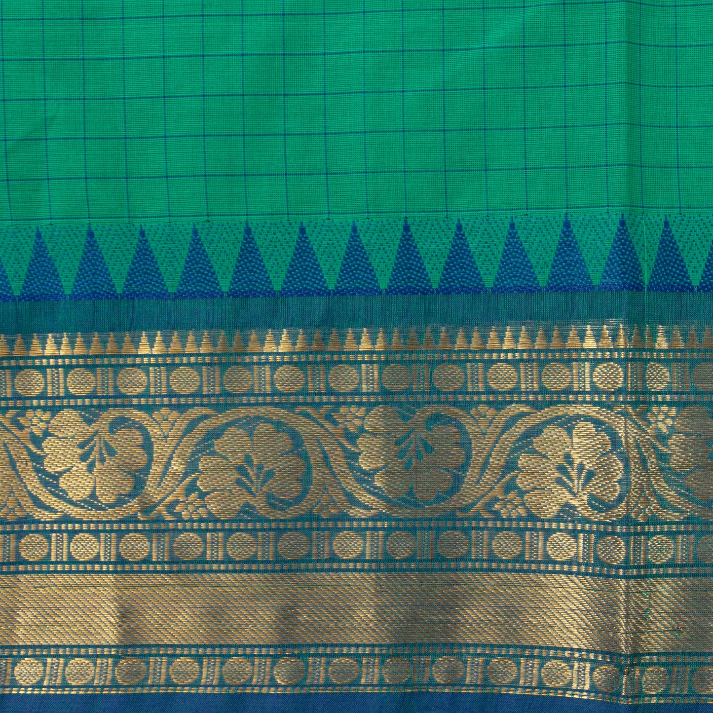Green Kanchi Cotton Saree PV MM KC 272 - Cotton Saree - Panjavarnam PV MM KC 272