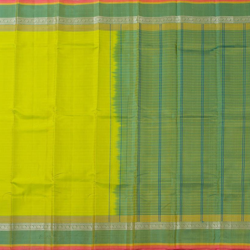 Green Kanchipuram Silk Saree Light Weight For Festive Wear PV KNN 206 - Silk Sari - Panjavarnam PV KNN 206