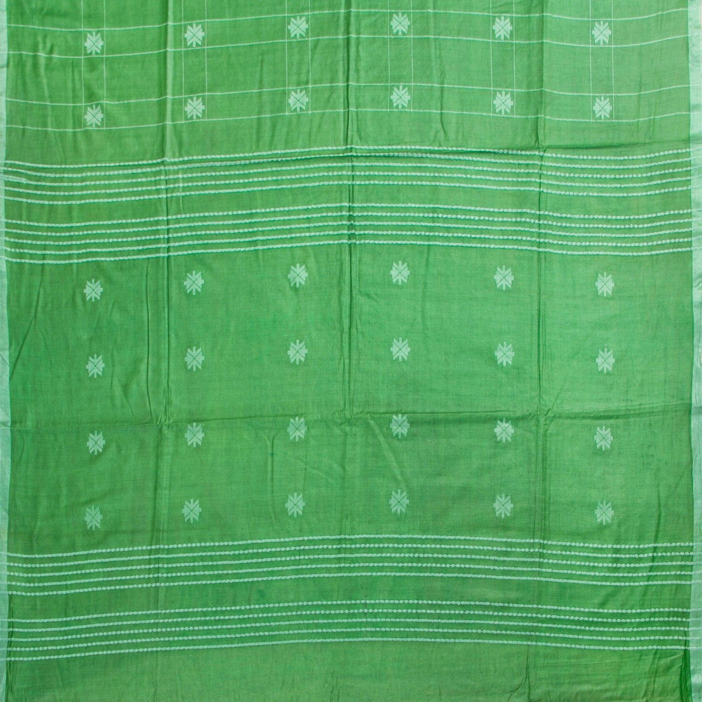 Green Tussar Silk Saree Handwoven PT 2083 - Tussar Silk - Panjavarnam PT 2083