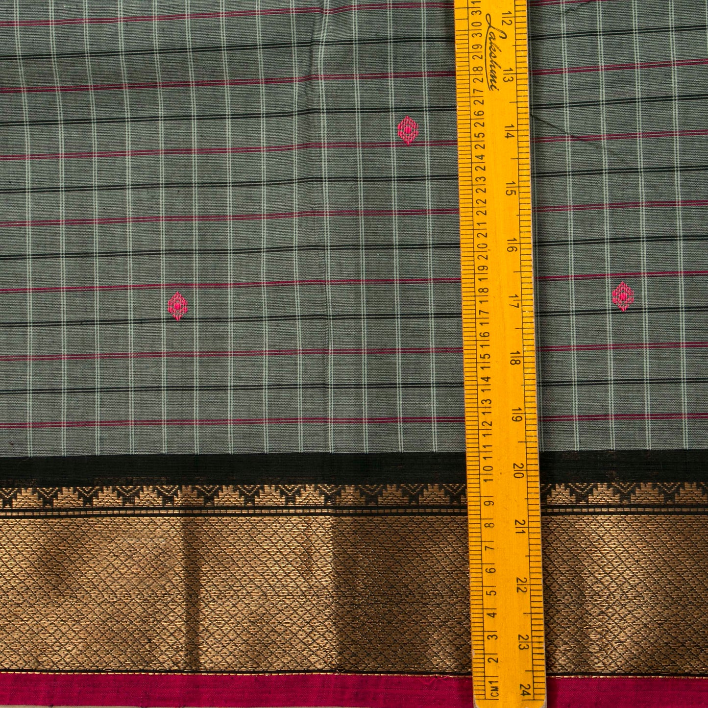 Grey And Black Kanchi Cotton Saree PV MM KC 299 - Cotton Saree - Panjavarnam PV MM KC 299