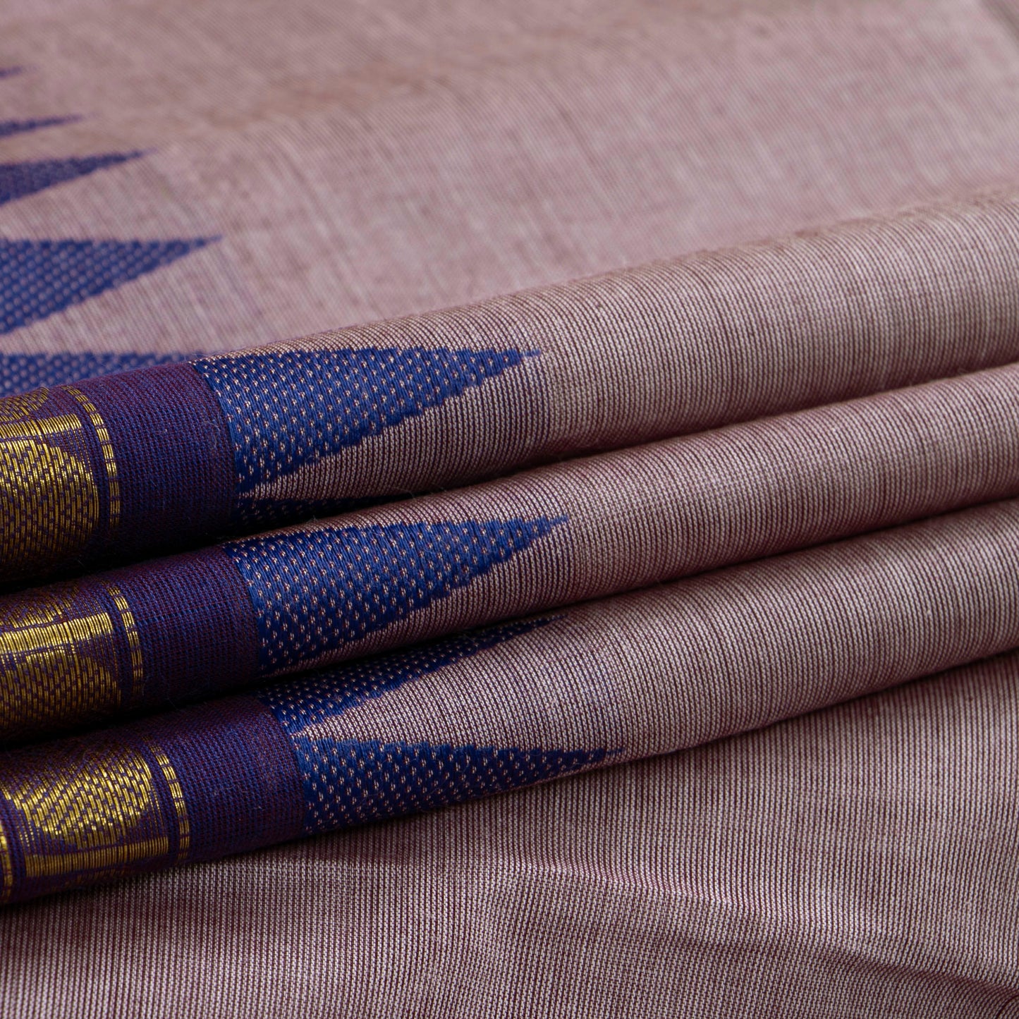 Grey Kanchi Cotton Saree Ganga Jamuna Border PV MM KC 119 - Cotton Saree - Panjavarnam PV MM KC 119