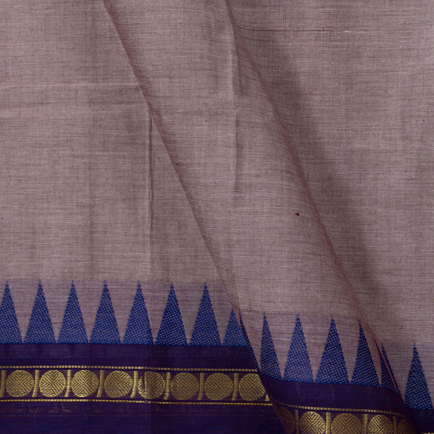 Grey Kanchi Cotton Saree Ganga Jamuna Border PV MM KC 119 - Cotton Saree - Panjavarnam PV MM KC 119