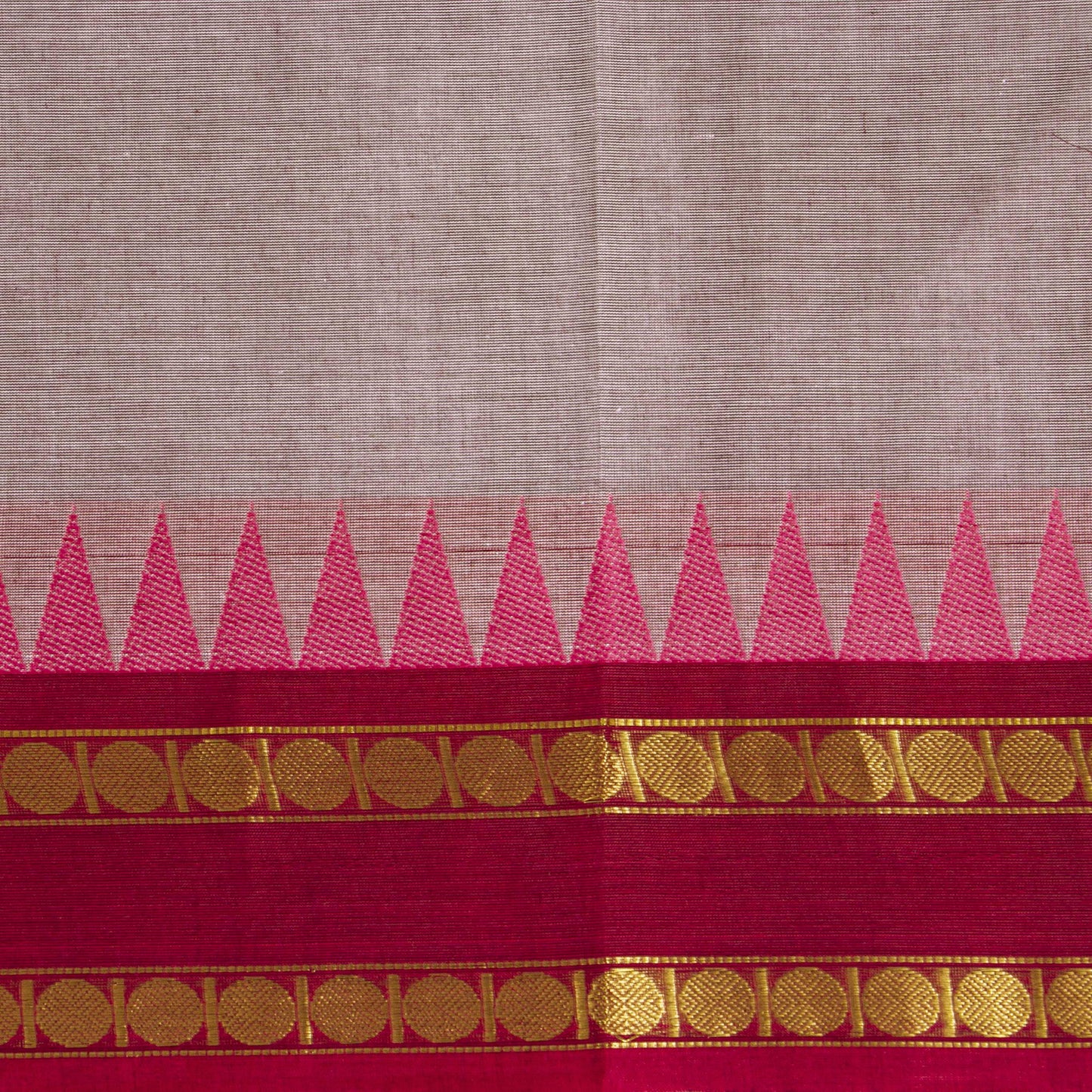 Grey Kanchi Cotton Saree Ganga Jamuna Border PV MM KC 119 - Cotton Saree - Panjavarnam PV MM KC 119