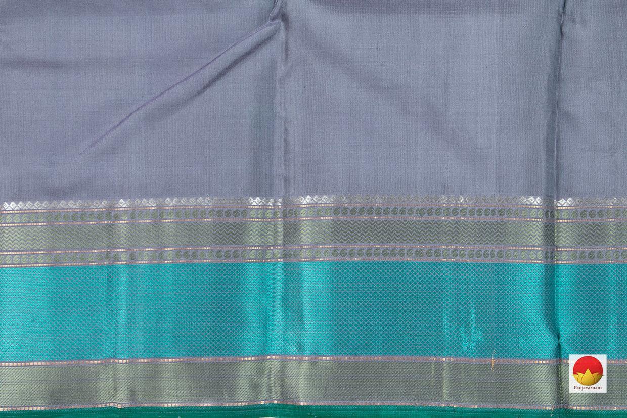 Grey Kanchipuram Silk Saree Handwoven Pure Silk No Zari For Office Wear PV RM NZ 443 - Silk Sari - Panjavarnam PV RM NZ 443