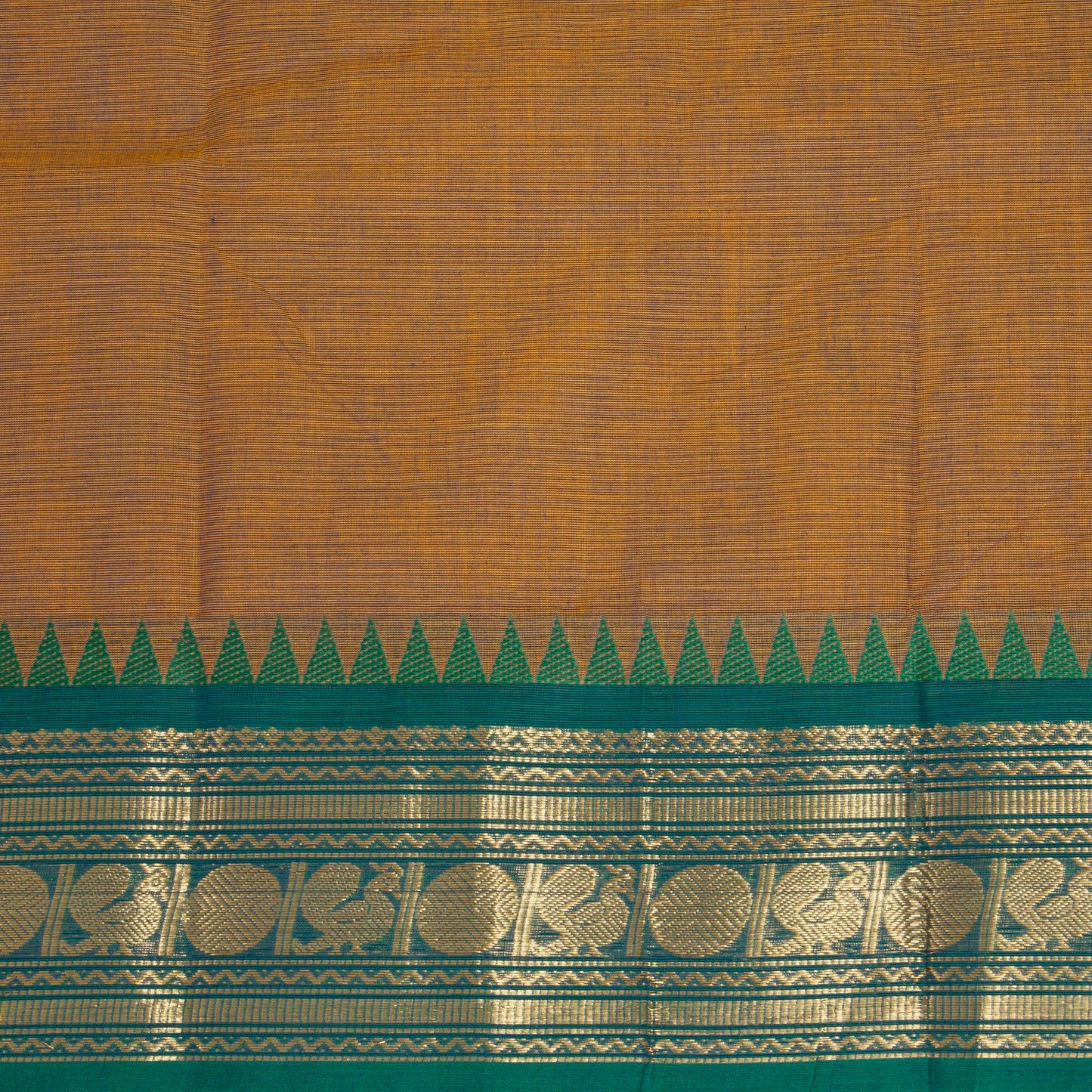 Khaki Kanchi Cotton Saree Ganga Jamuna Border PV MM KC 165 - Cotton Saree - Panjavarnam PV MM KC 165