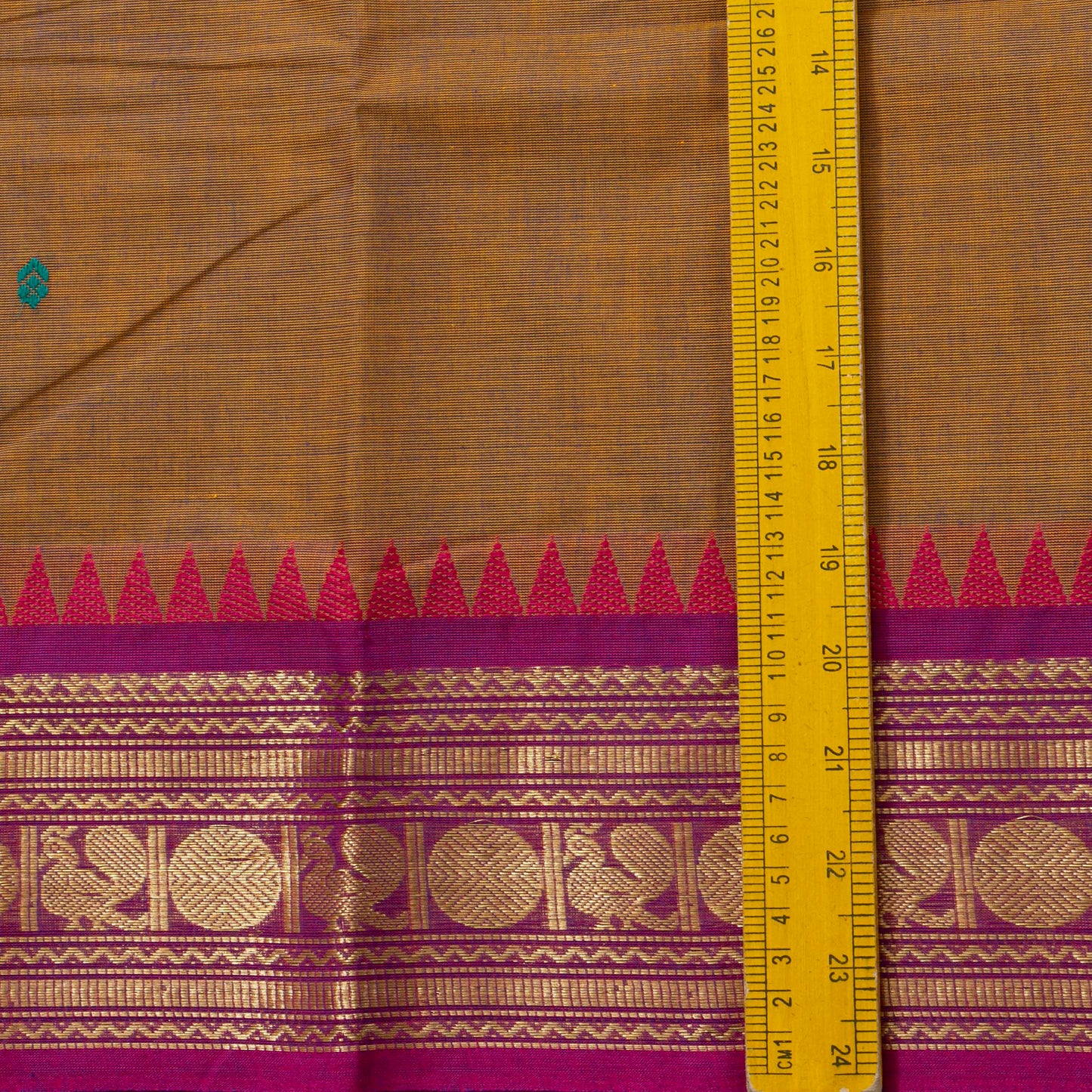 Khaki Kanchi Cotton Saree Ganga Jamuna Border PV MM KC 165 - Cotton Saree - Panjavarnam PV MM KC 165