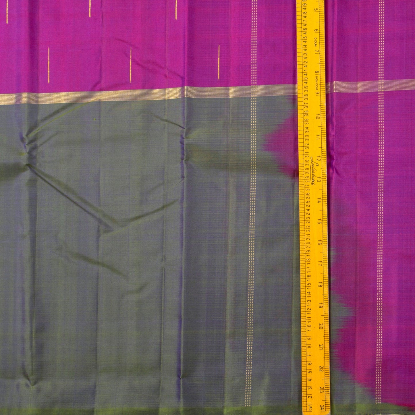 Lavender, Magenta And Grey Mubbagam Kanchipuram Silk Saree For Festive Wear PV 2052 - Silk Sari - Panjavarnam PV 2052